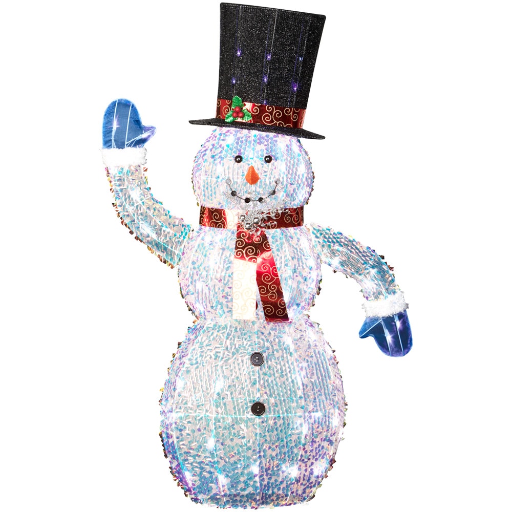 Holiday Living 5-ft LED Sparkle Frozen Fractals Snowman Yard