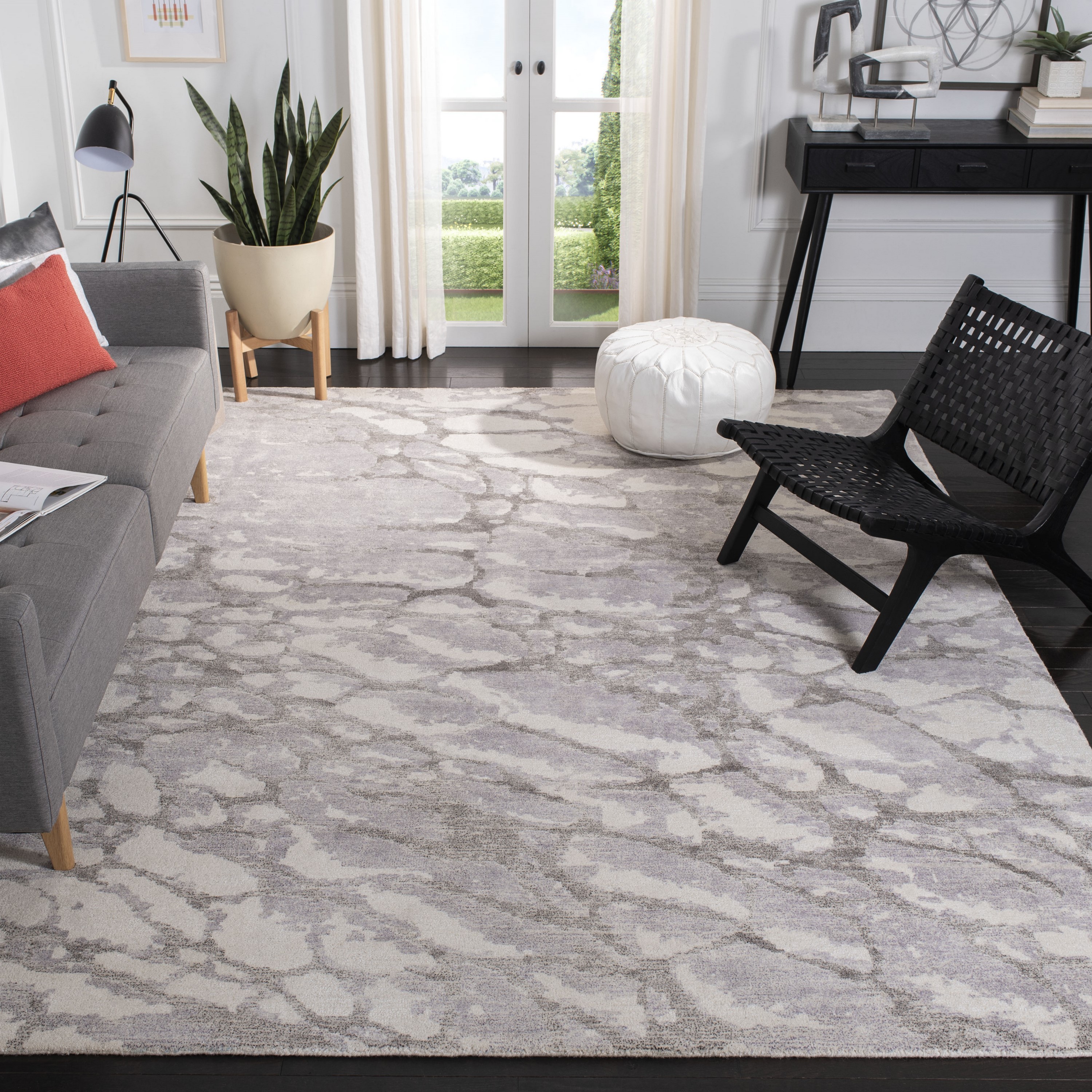 Safavieh RVT112V-8 Restoration Vintage Rinje 8 x 10 (ft) Tufted Synthetic Purple/Ivory Rectangular Indoor Abstract Vintage Area rug