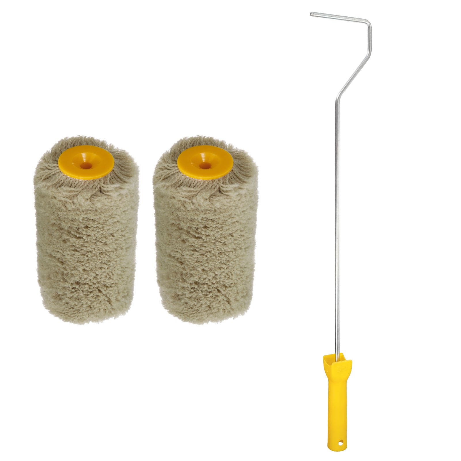 Unique Bargains 3pcs Paint Roller Kit 2pcs 30mm Thickness 4 Inch Acrylic Fiber Roller Covers 23 Inch Paint Roller Frame for Wall Trim Green