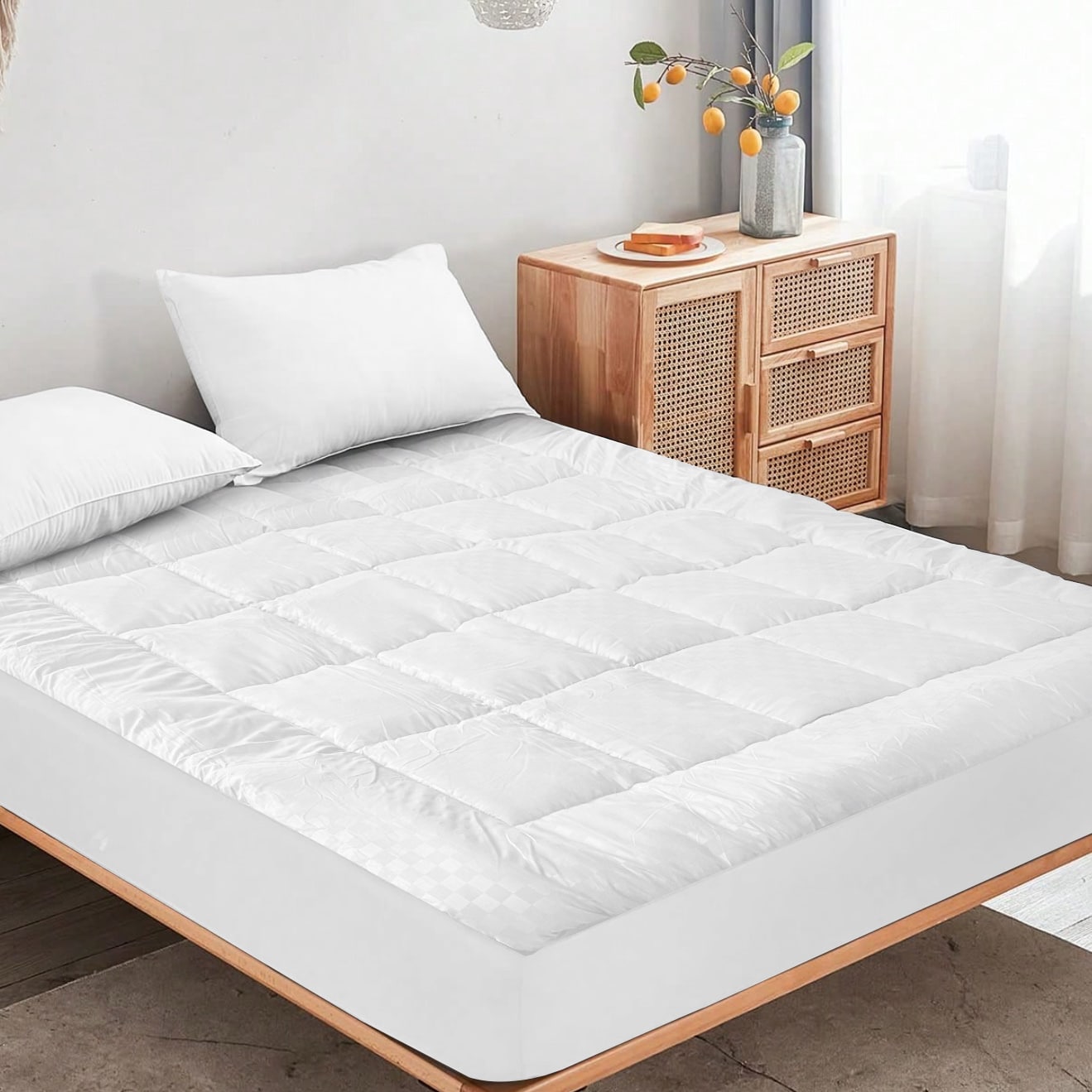Dexmalle T3656P353871 Full size White Embossed Mattress Bedspread