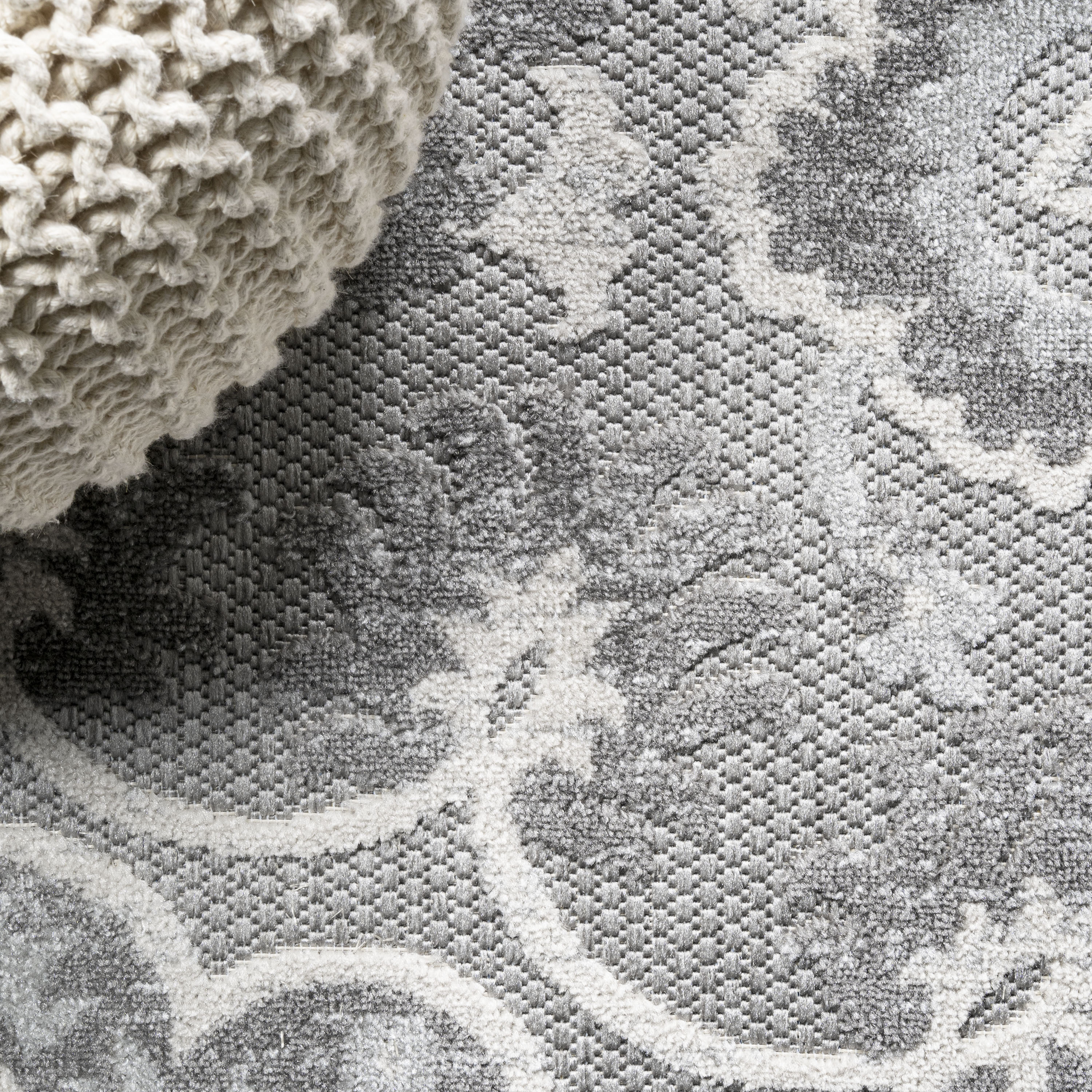 Lucena 8' x 10' Gray Synthetic Medallion Reversible Area Rug