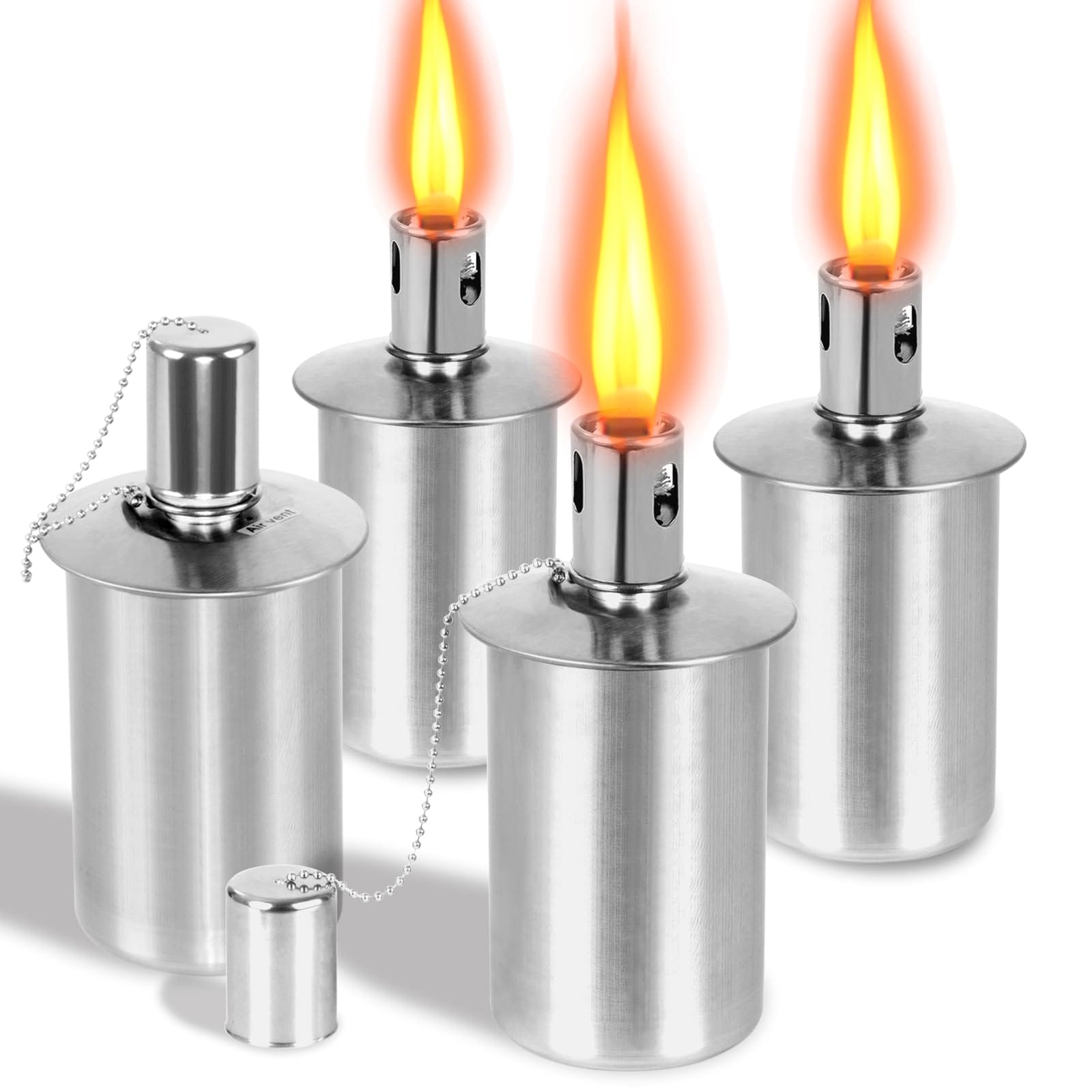 JVFCXXV Stainless Steel Torch Canister 12oz Metal Table Top Torches for ...