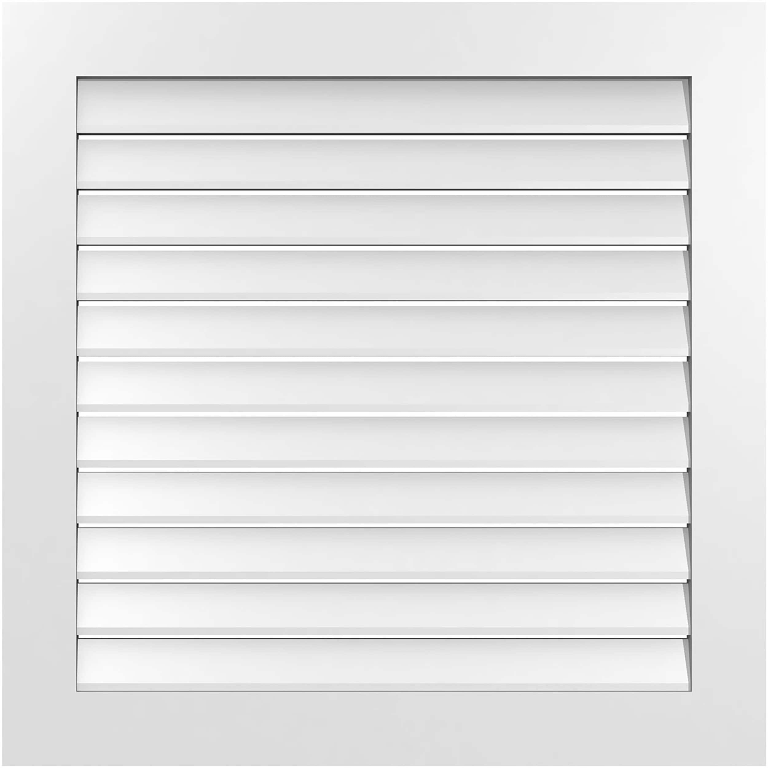 Ekena Millwork GVPVE36X3601SF 36-Inches x 36-Inches Off-white Square PVC Gable Louver Vent