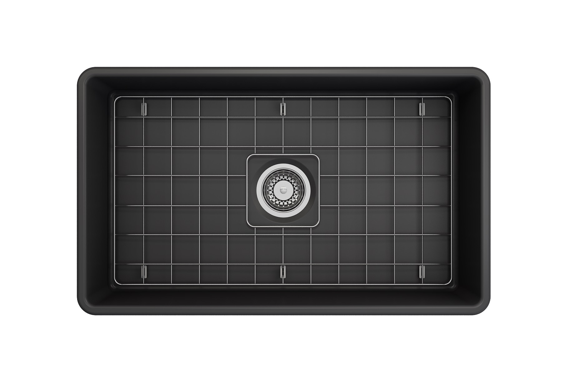 Matte Dark Gray 30-Inch Fireclay Farmhouse Single Bowl Kitchen Sink
