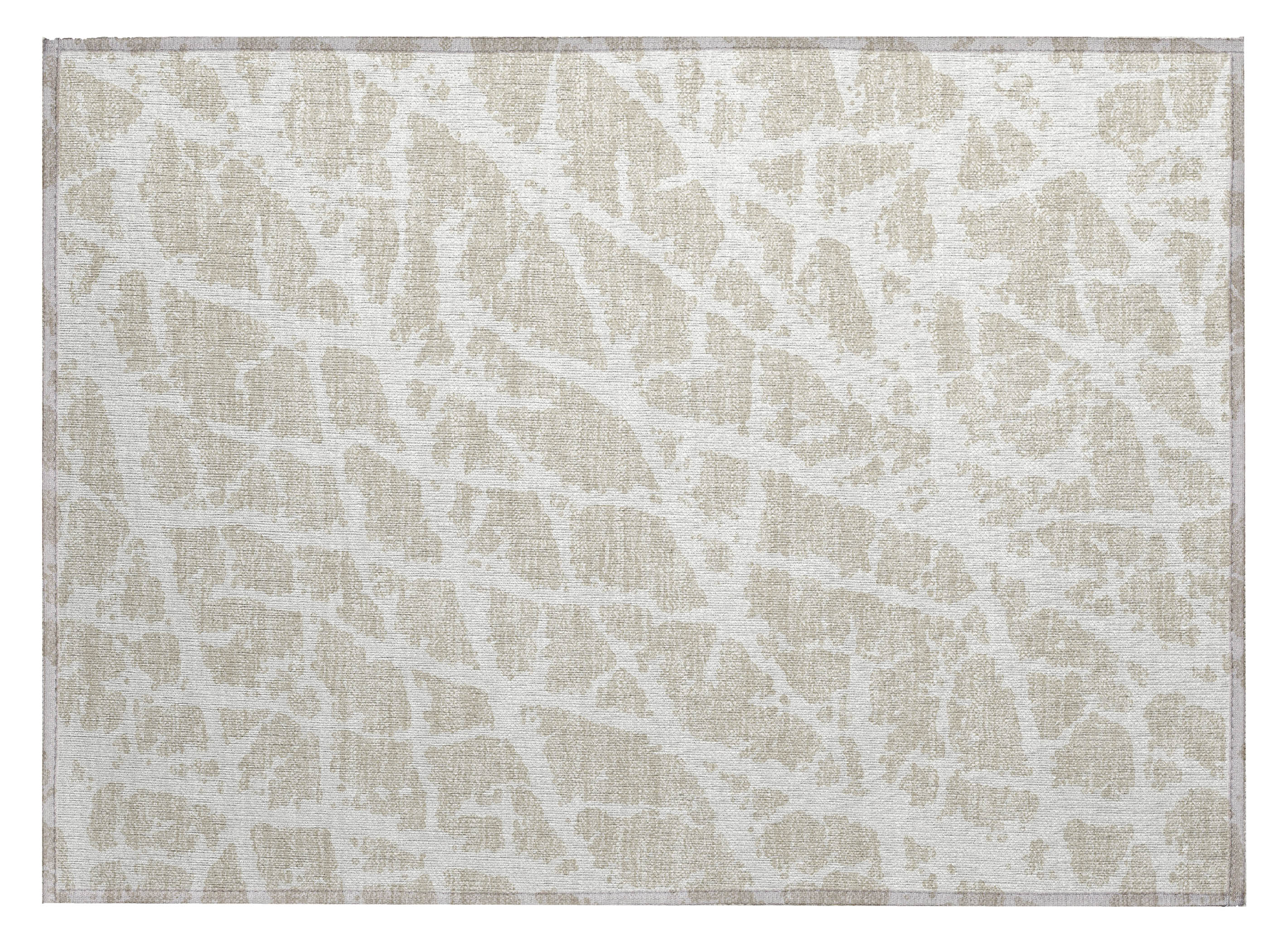 Beige Synthetic Flat Woven Washable Rectangular Rug 1'8" x 2'6"