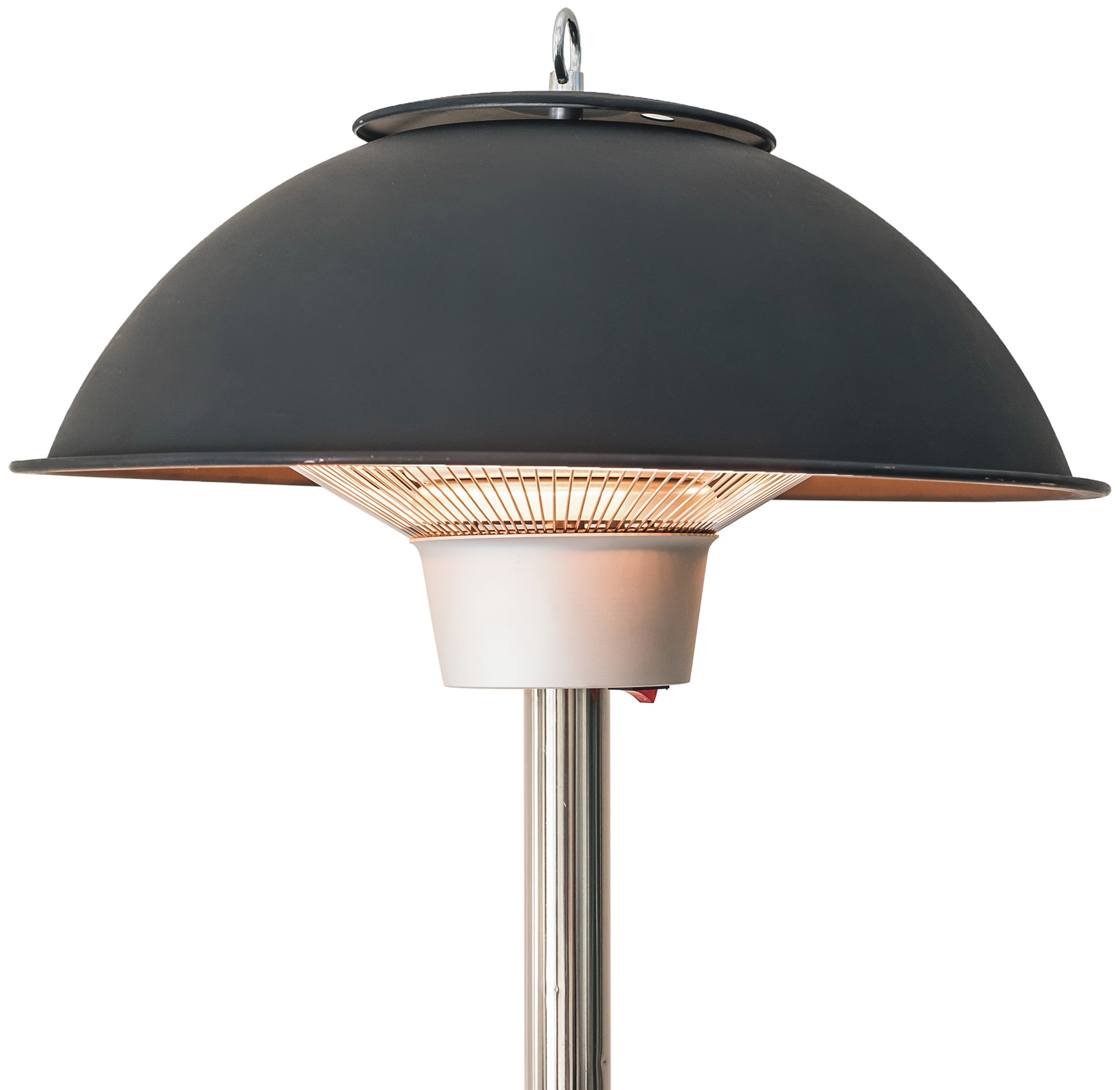 Hanover Black Stainless Steel Electric Infrared Patio Heater with Built-in Table