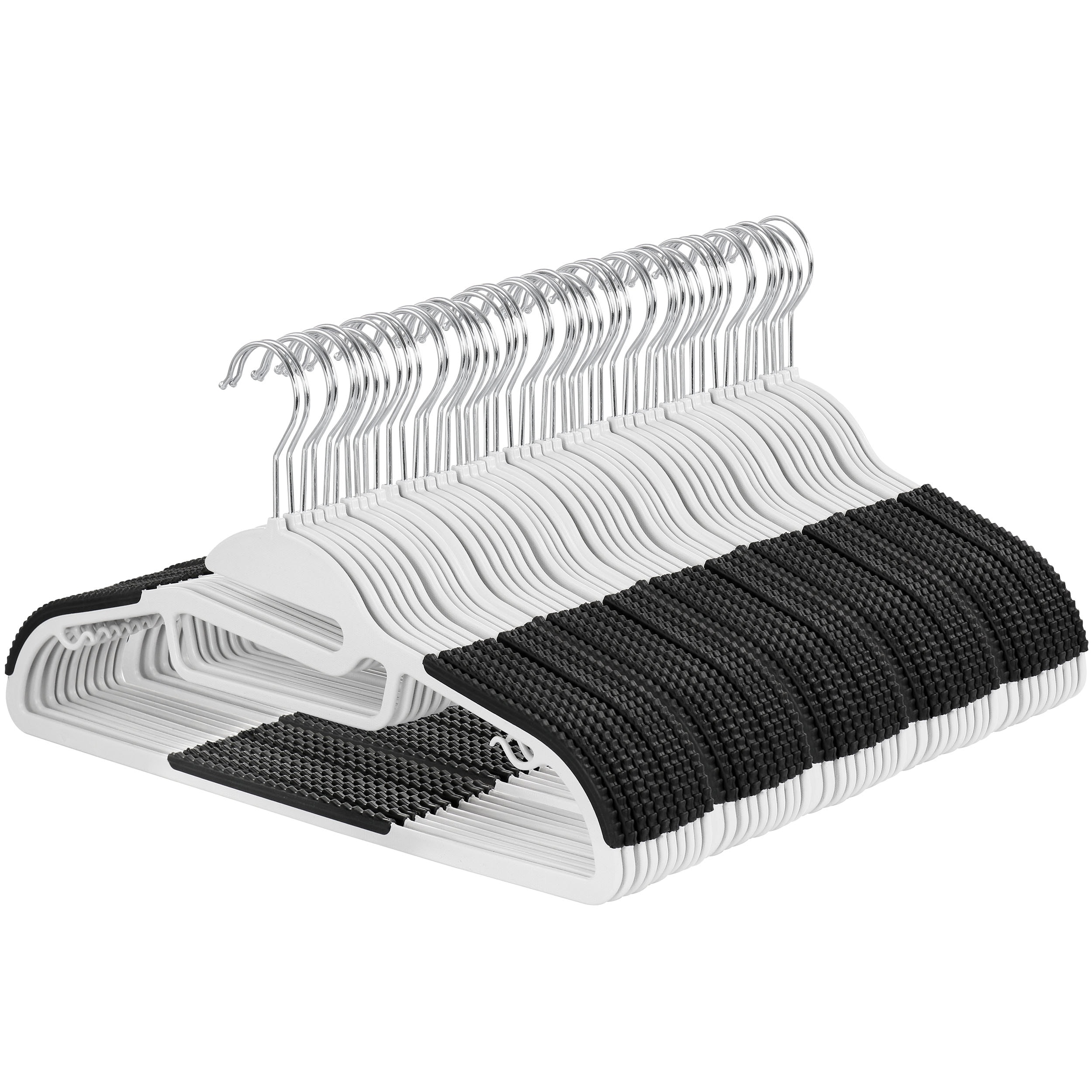 Elama 849117646M 50 -Pack Plastic Non-Slip Grip Clothing Hanger ( Black )