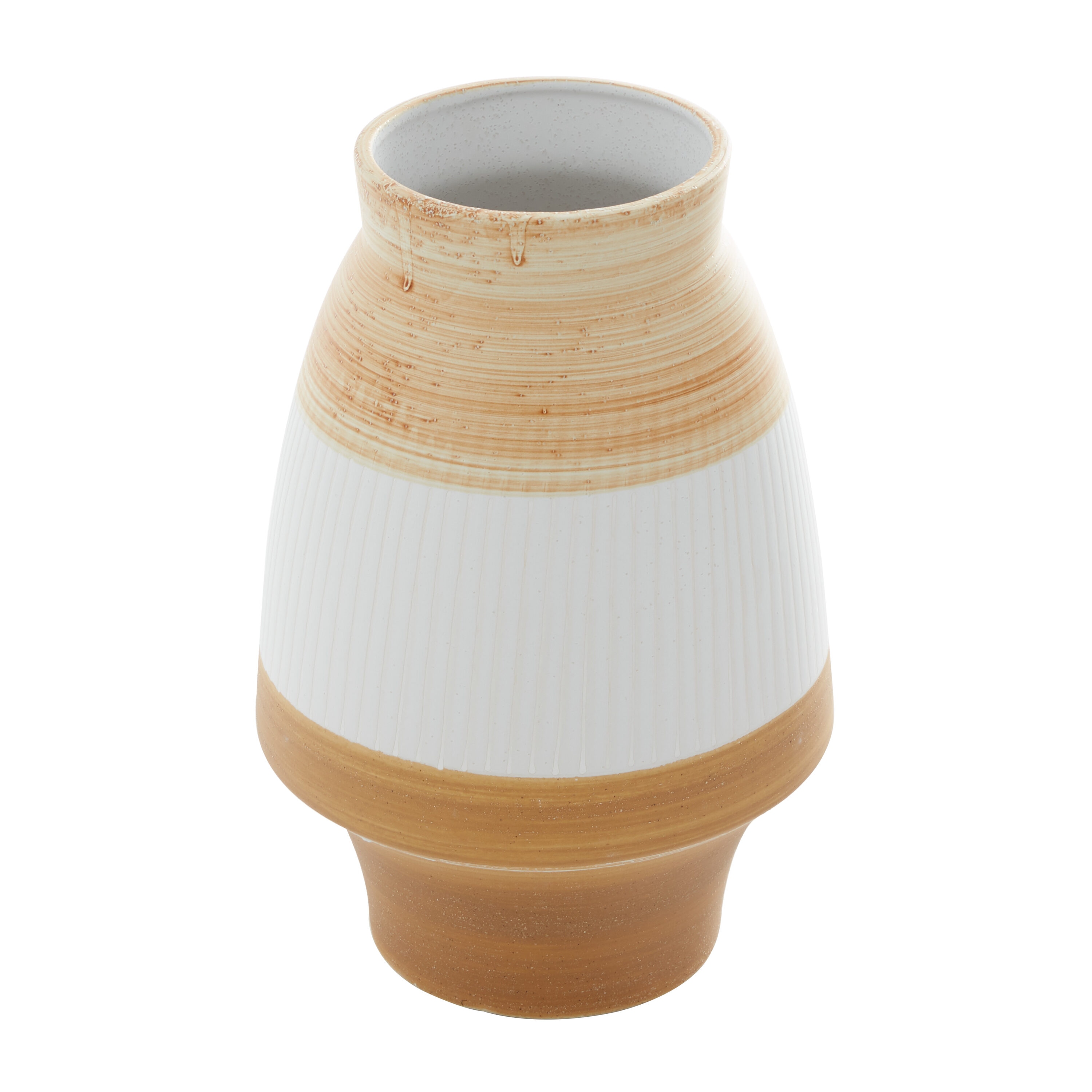 Coastal Serenity Brown & Terracotta 13" Ceramic Vase
