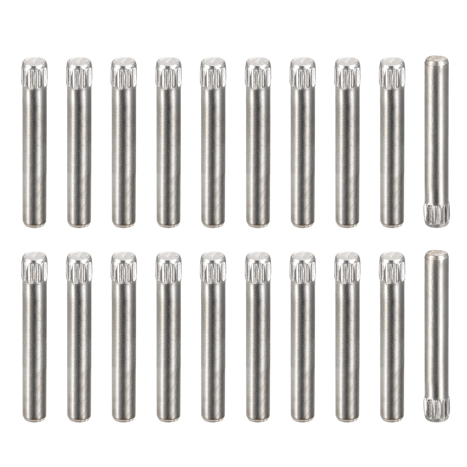 Unique Bargains 3x22mm 304 Stainless Steel Dowel Pins 50pcs Knurled Head Flat Chamfered End Dowel Pin Wood Bunk Bed Shelf Pegs Support Shelves Fasten Elements #S26042800UX3091
