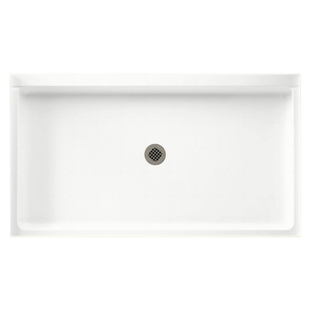 SWAN 32-in W x 60-in L Tahiti White Neo-angle Shower Pan Base with 4.5 ...