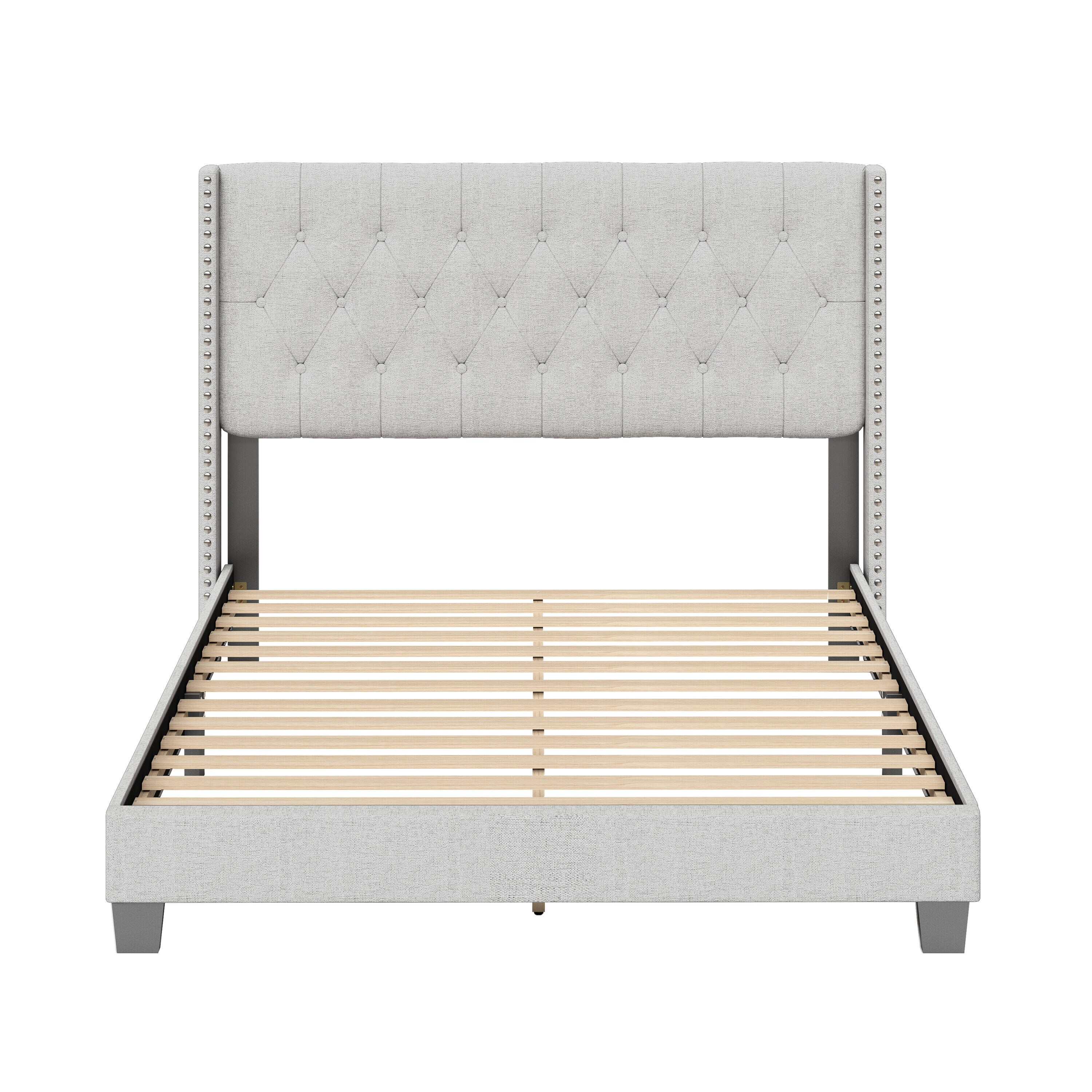 PerformaRest Michelle Egg Shell Queen Upholstered Platform Bed in the Beds  department at