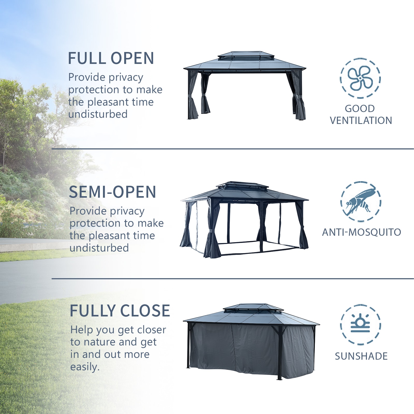 JIMSMAISON BOGASCG11GR Wood-Resin-Gazebos - View #5