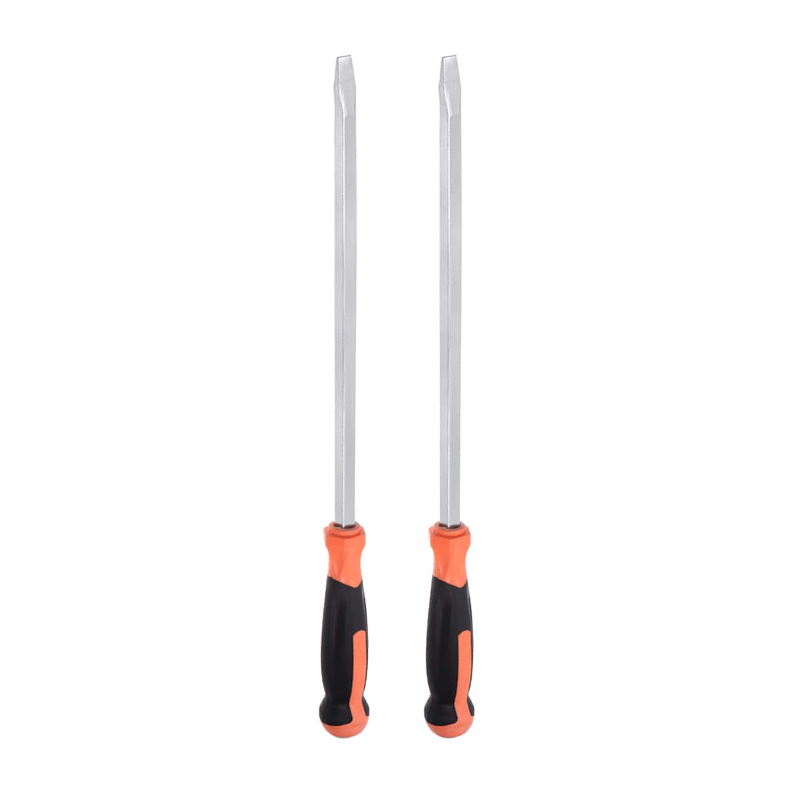Harfington 2pcs Slotted Screwdriver 12mm Flat Head Impact Demolition Driver with 16inch Straight Handle for Industry / Automobile Repair