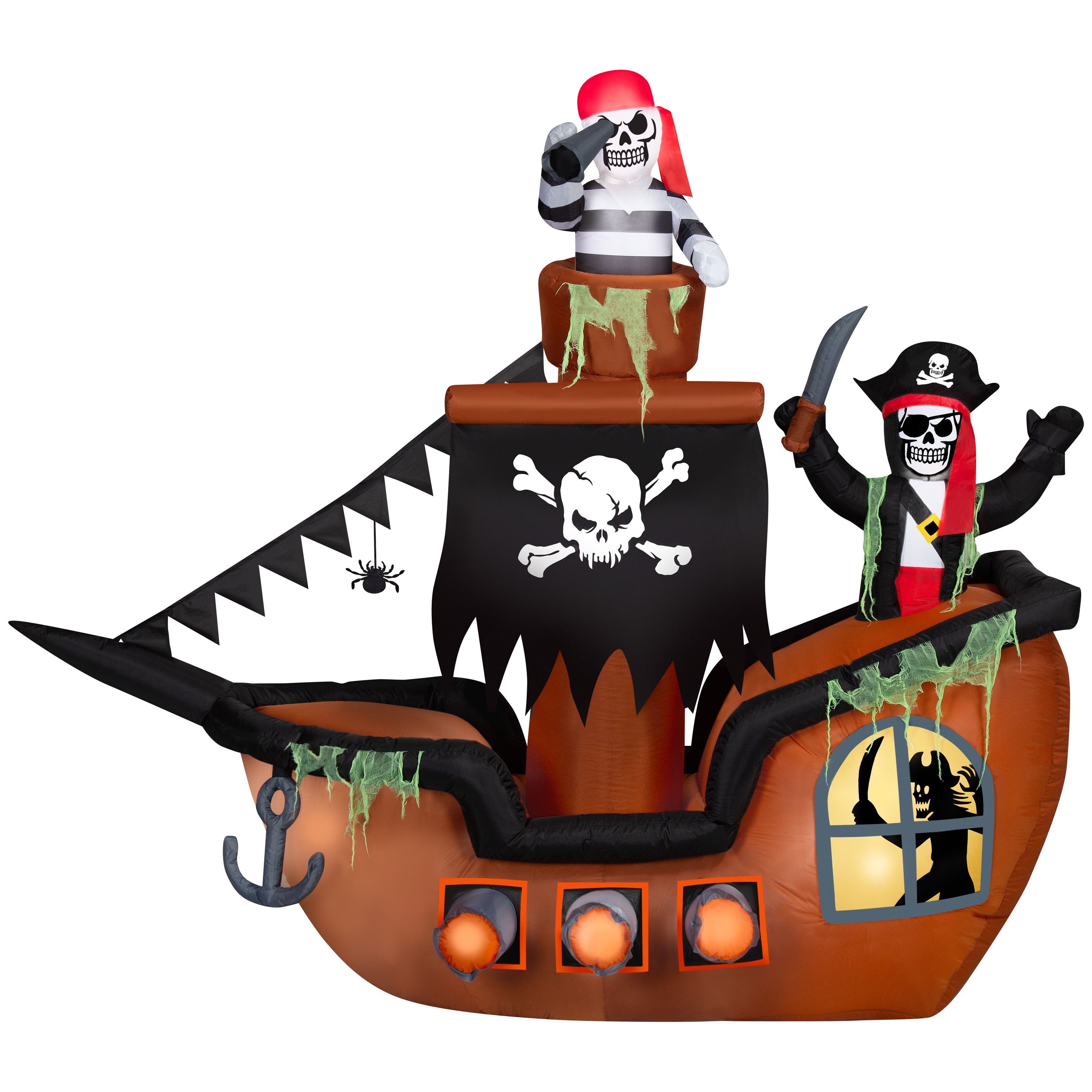 Haunted Living 553564 7.2-ft Freestanding Lighted Pirate ship Inflatable