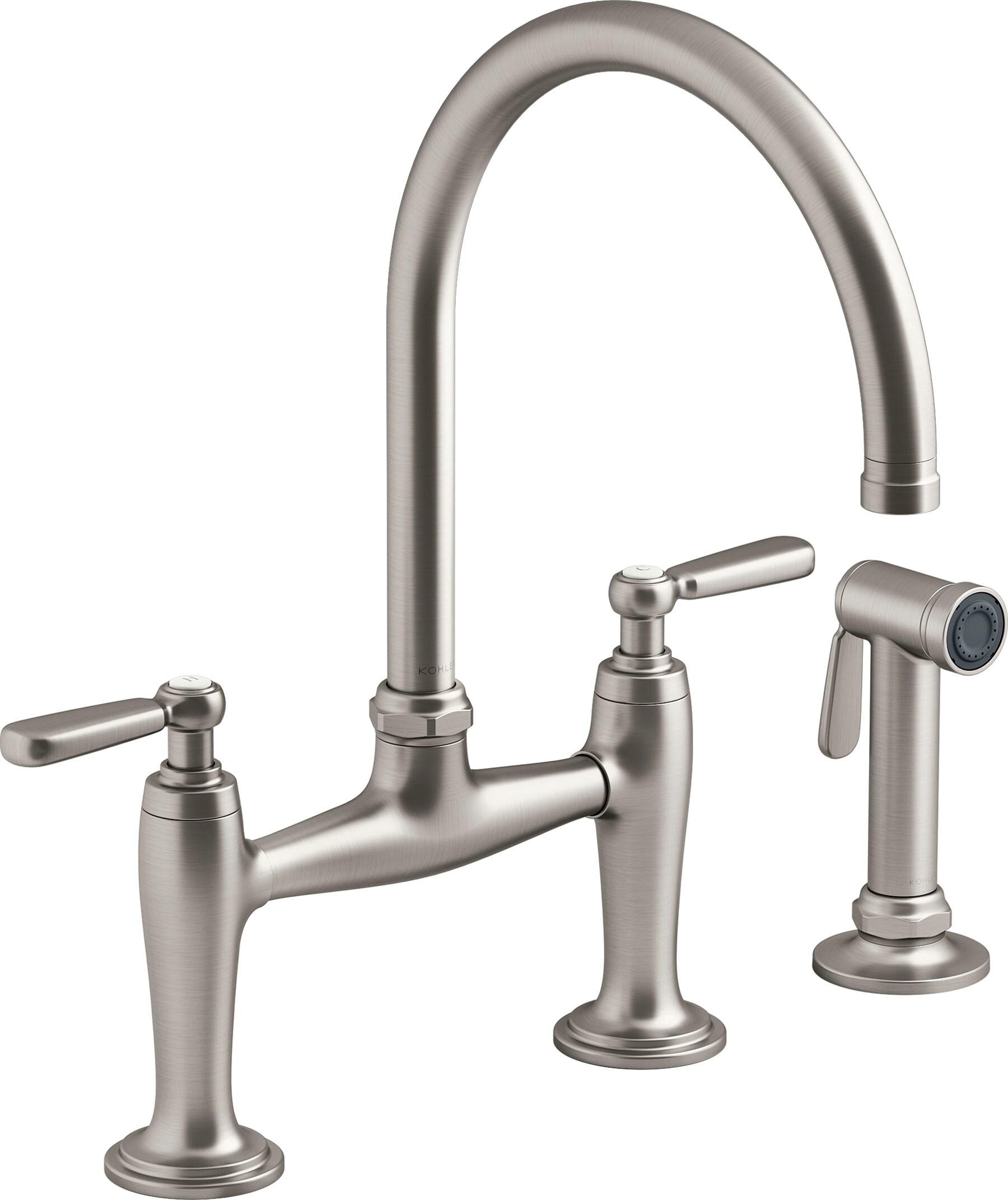 KOHLER Edalyn by Studio McGee Vibrant Stainless Double Handle Bridge ...