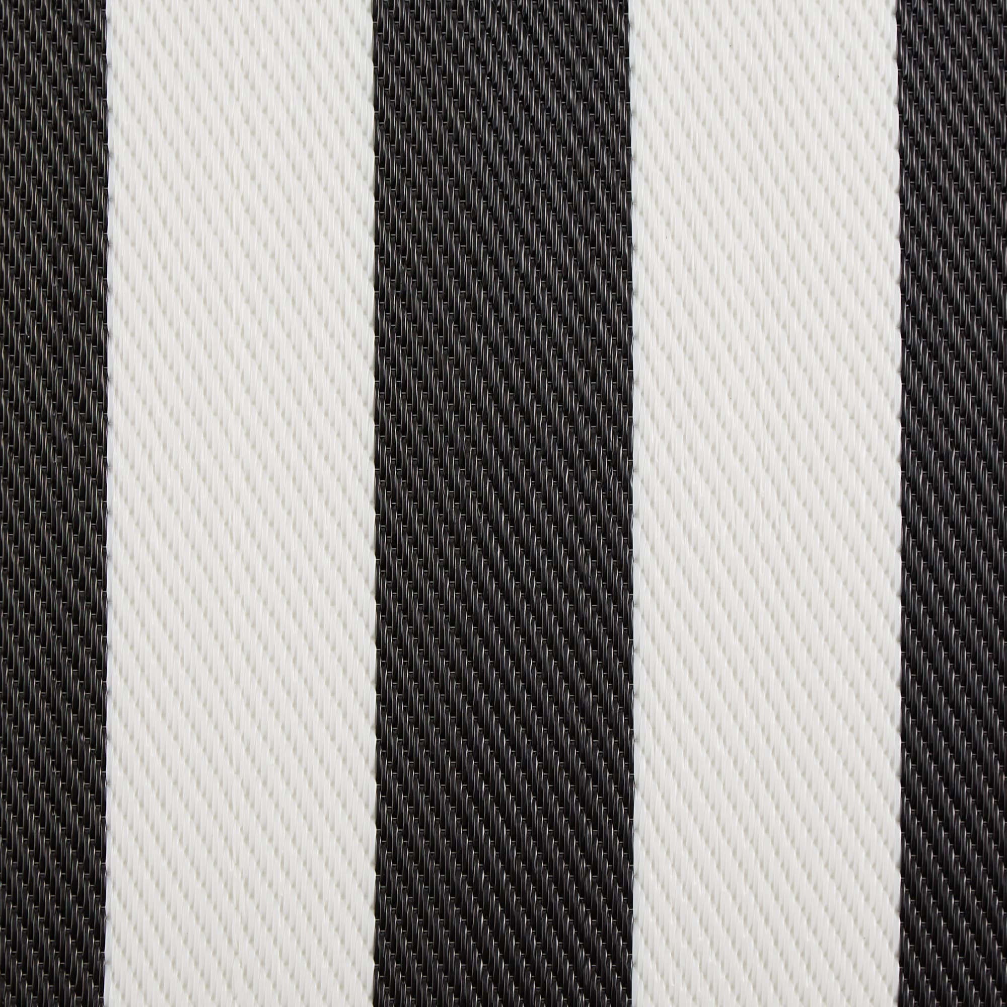 Reversible Black Stripe Easy-Care Synthetic Rug, 3' x 6'