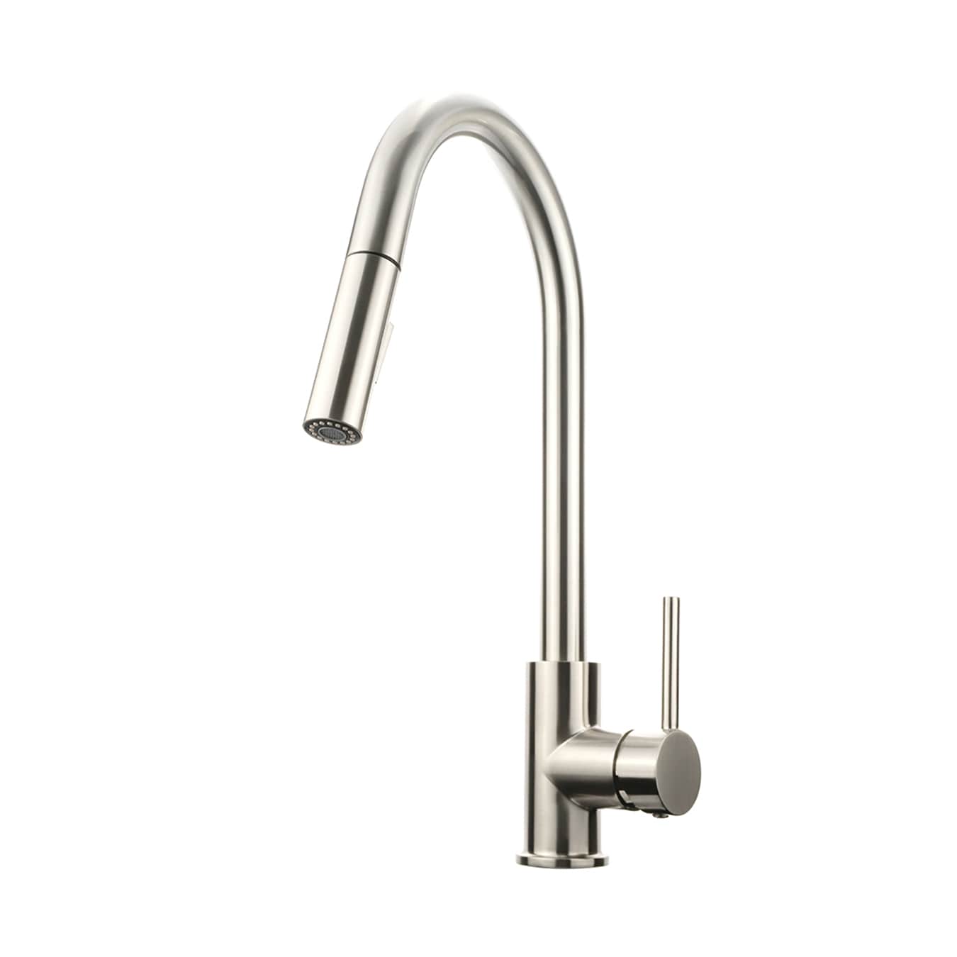 Lexora LKFS8011BN Olivi Brushed Nickel Single Handle Deck-mount Pull-out Kitchen Faucet