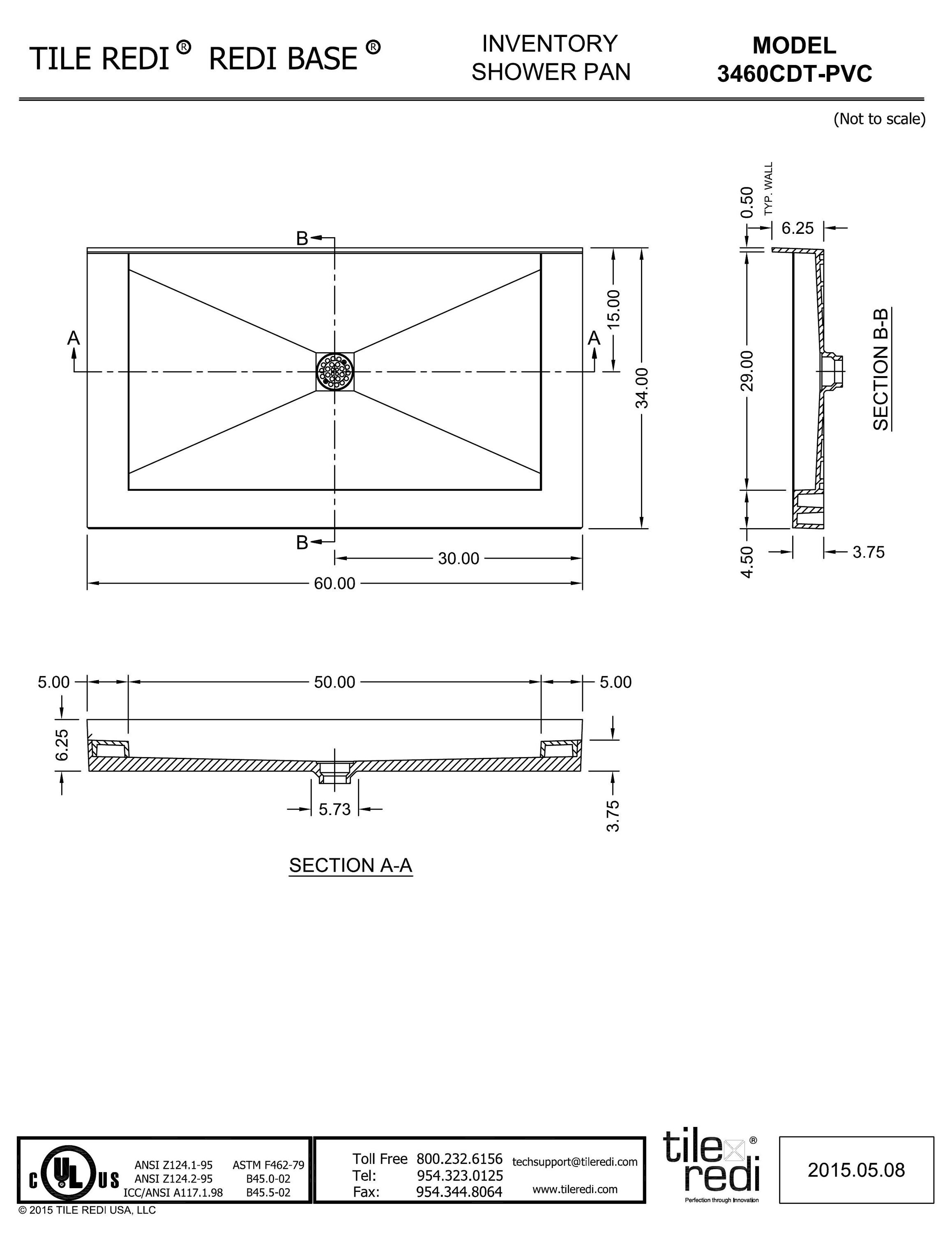 Tile Redi 3460CDT-PVC Shower-Floors - View #9
