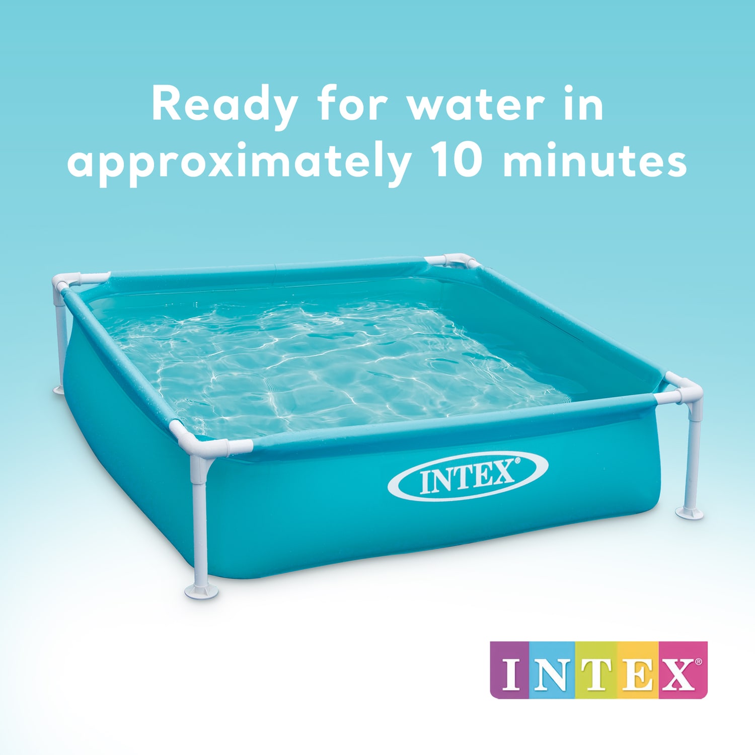 Intex Blue 4-Foot Vinyl Frame Kiddie Pool with Pump
