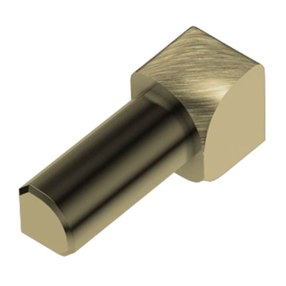 Schluter Systems IV/RO100AMGB Rondec 0.375-in W x 1-in L Brushed brass anodized aluminum Aluminum Inside corner Tile Edge Trim