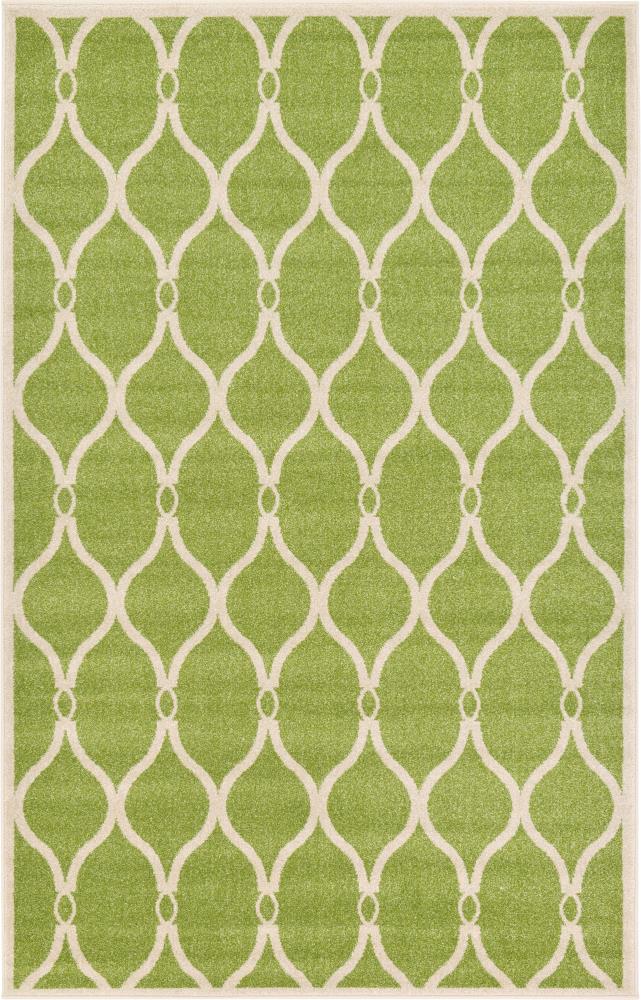 Unique Loom 3122754 Seattle Trellis 5 x 8 Green/Beige Indoor Trellis Industrial Area Rug