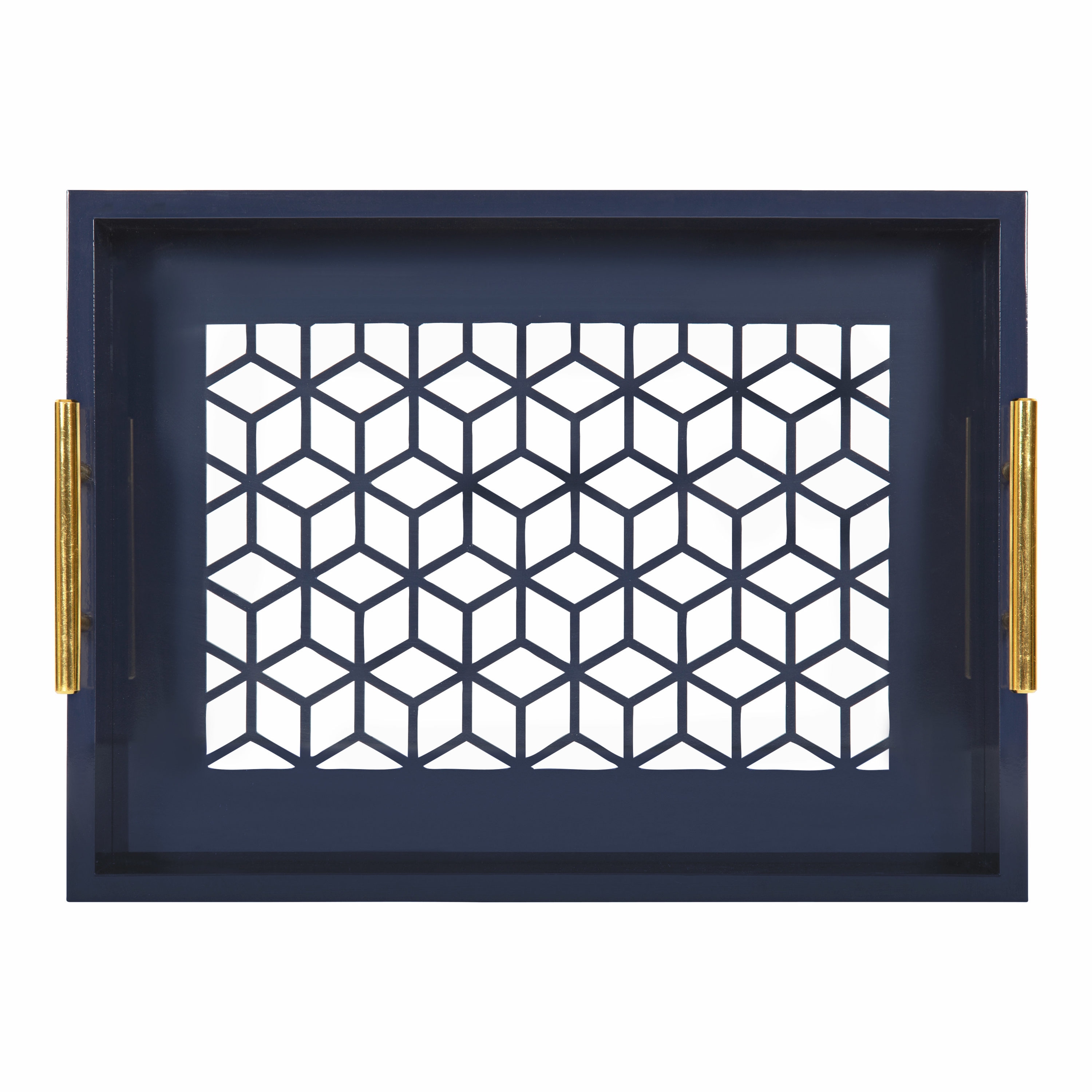 Kate and Laurel 12.25-in x 16.5-in Navy Blue Serving Tray in the Serving  Trays & Caddies department at