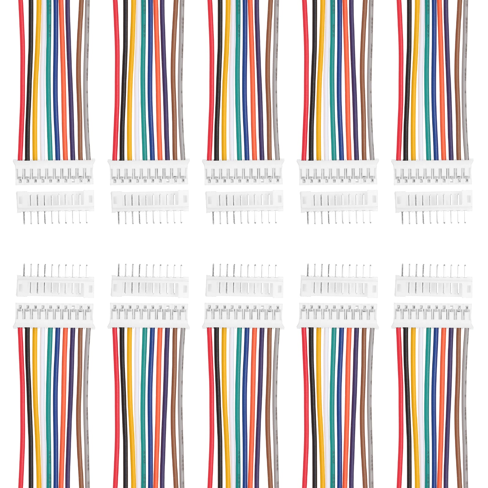 Unique Bargains 20pcs PH 2.0mm 10 Pin Single Head Male Connector Plug ...