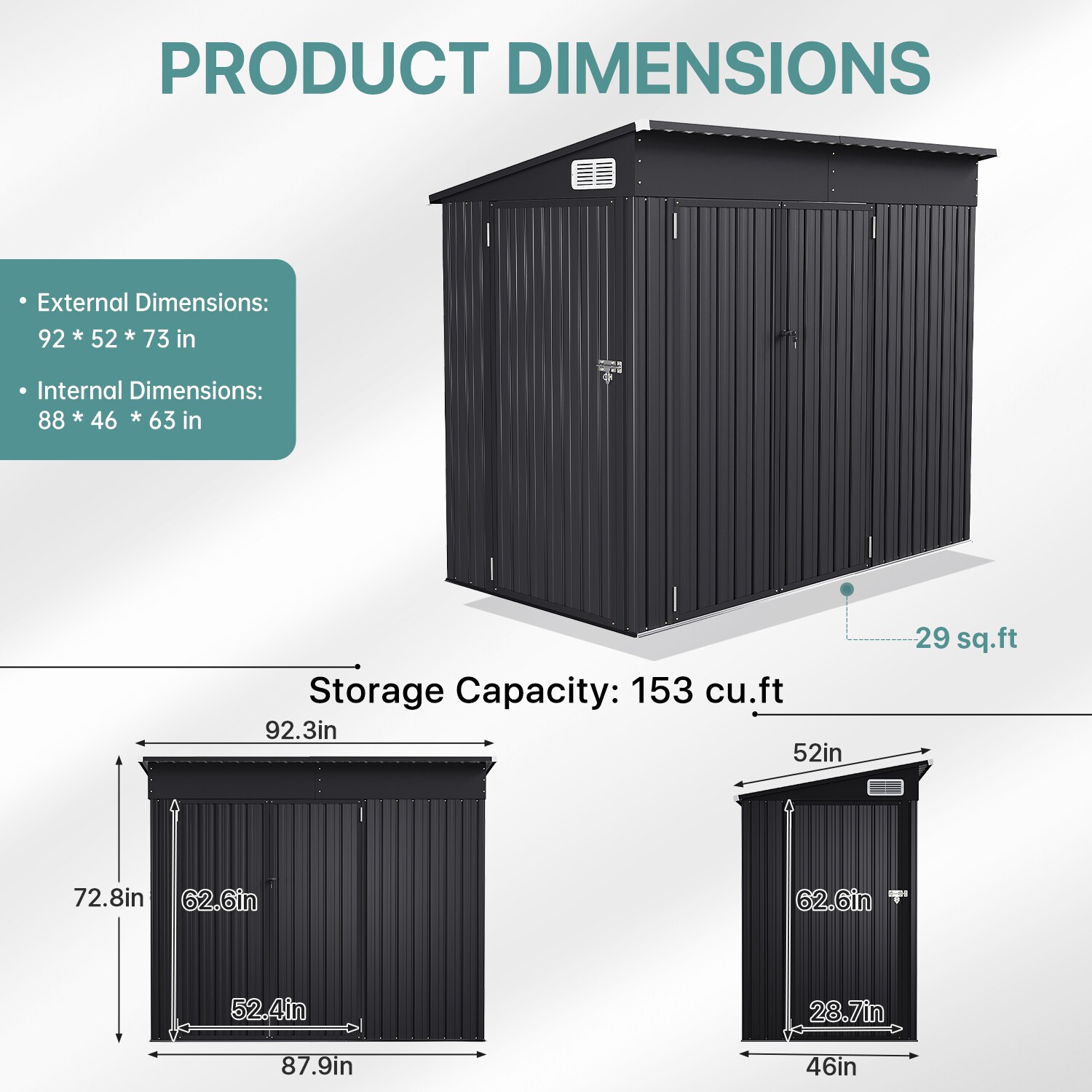 AOXUN AX-30246B Metal-Storage-Buildings-Sheds - View #5