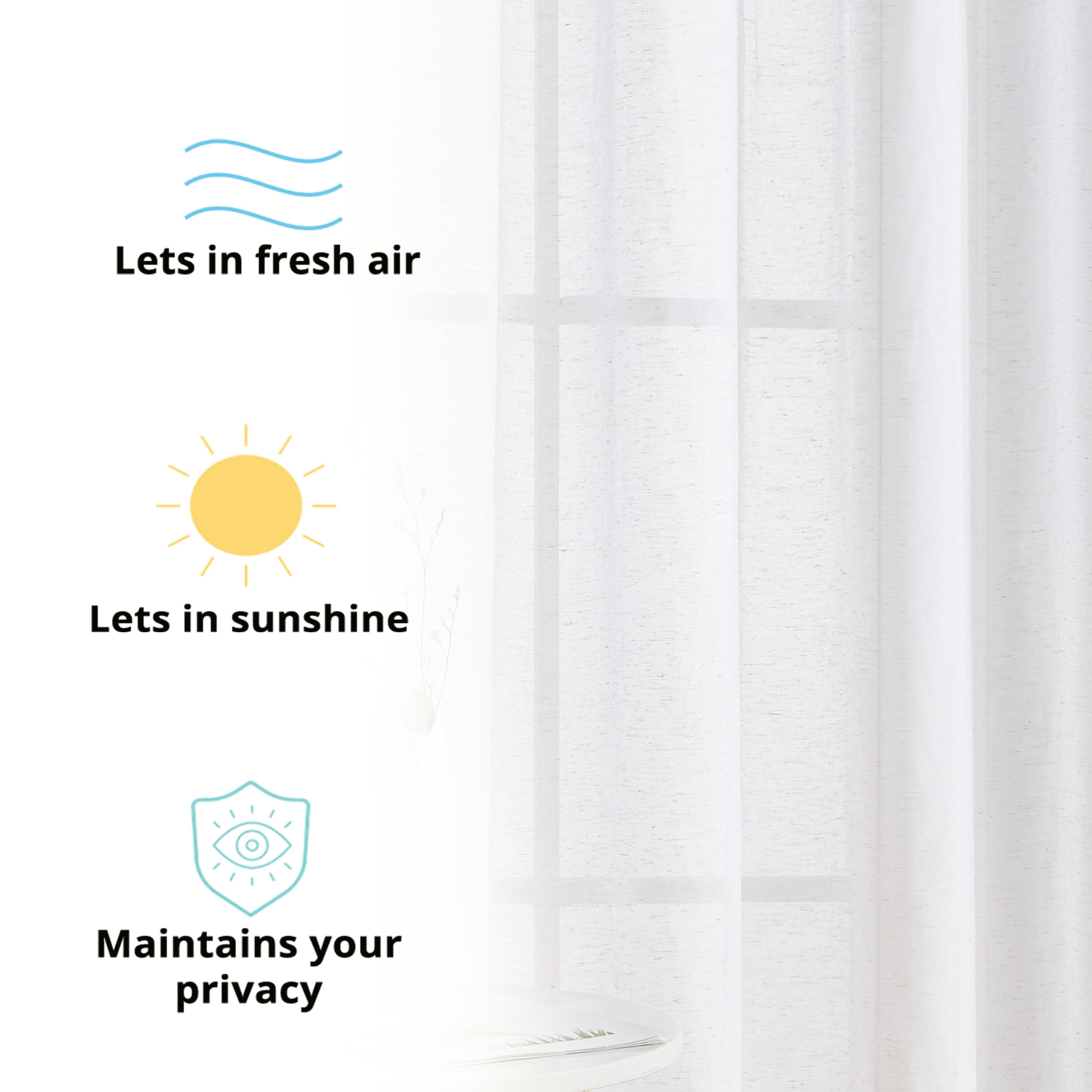 HLC.me SIERA-LN-WHT84 curtains - View #4