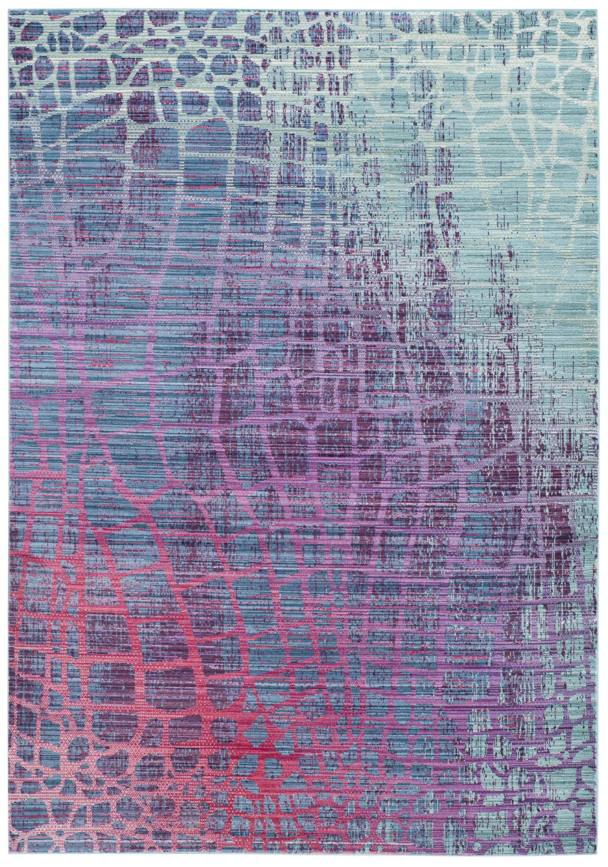Safavieh VAL204D-5 Valencia Tami 5 x 8 (ft) Loomed Polyester Blue/Fuchsia Rectangular Indoor Animal print Area rug