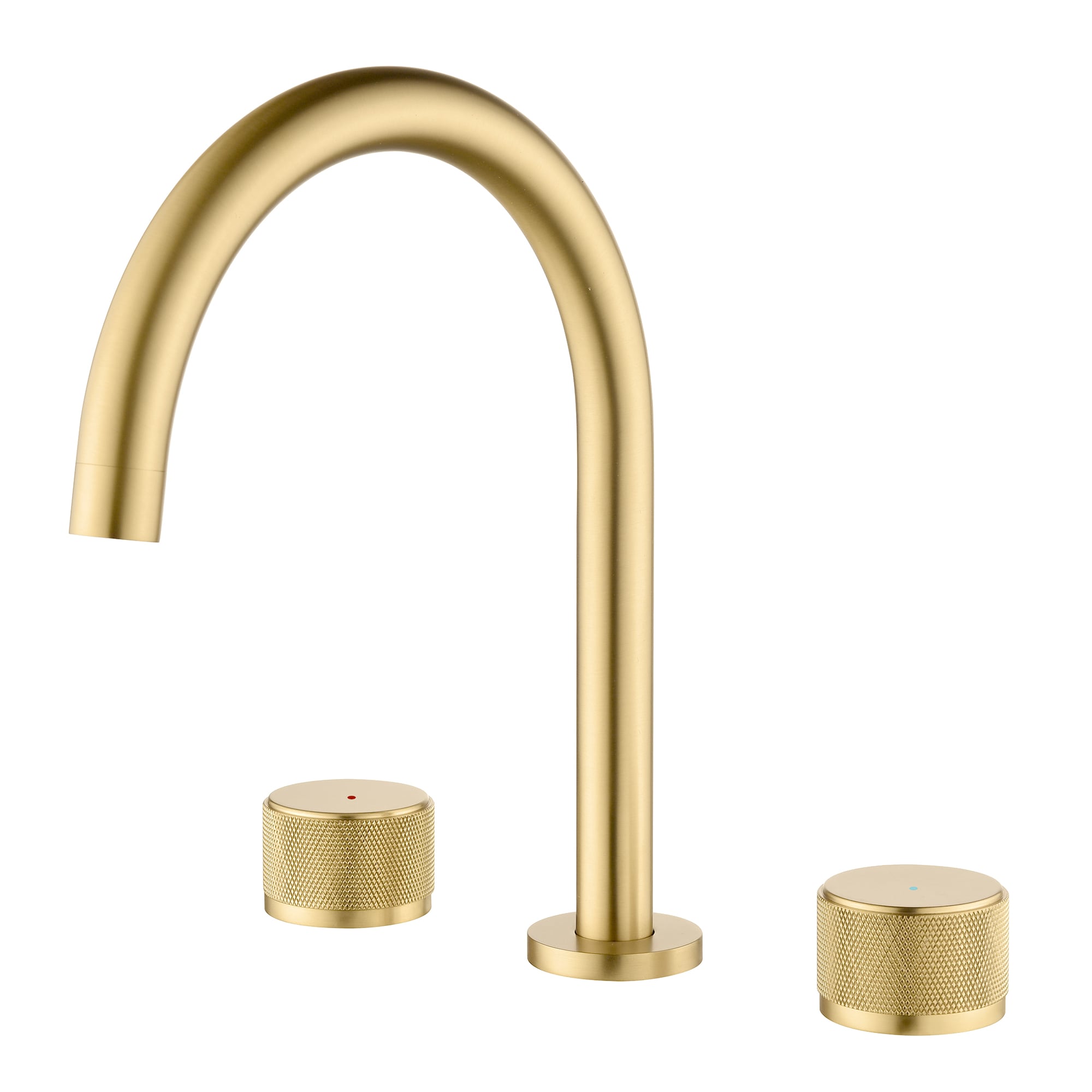 RBROHANT 8 in. Widespread 2-Handle Bathroom Sink Faucet with 360 Degree Swivel Spout in Brushed Gold