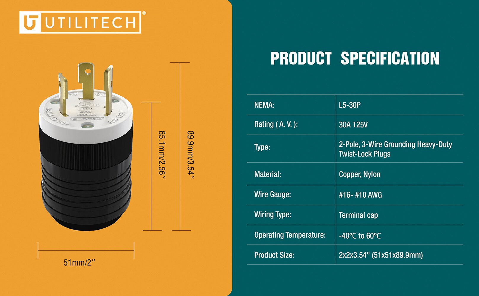 Utilitech L0530P Electrical-Plugs-Connectors - View #6