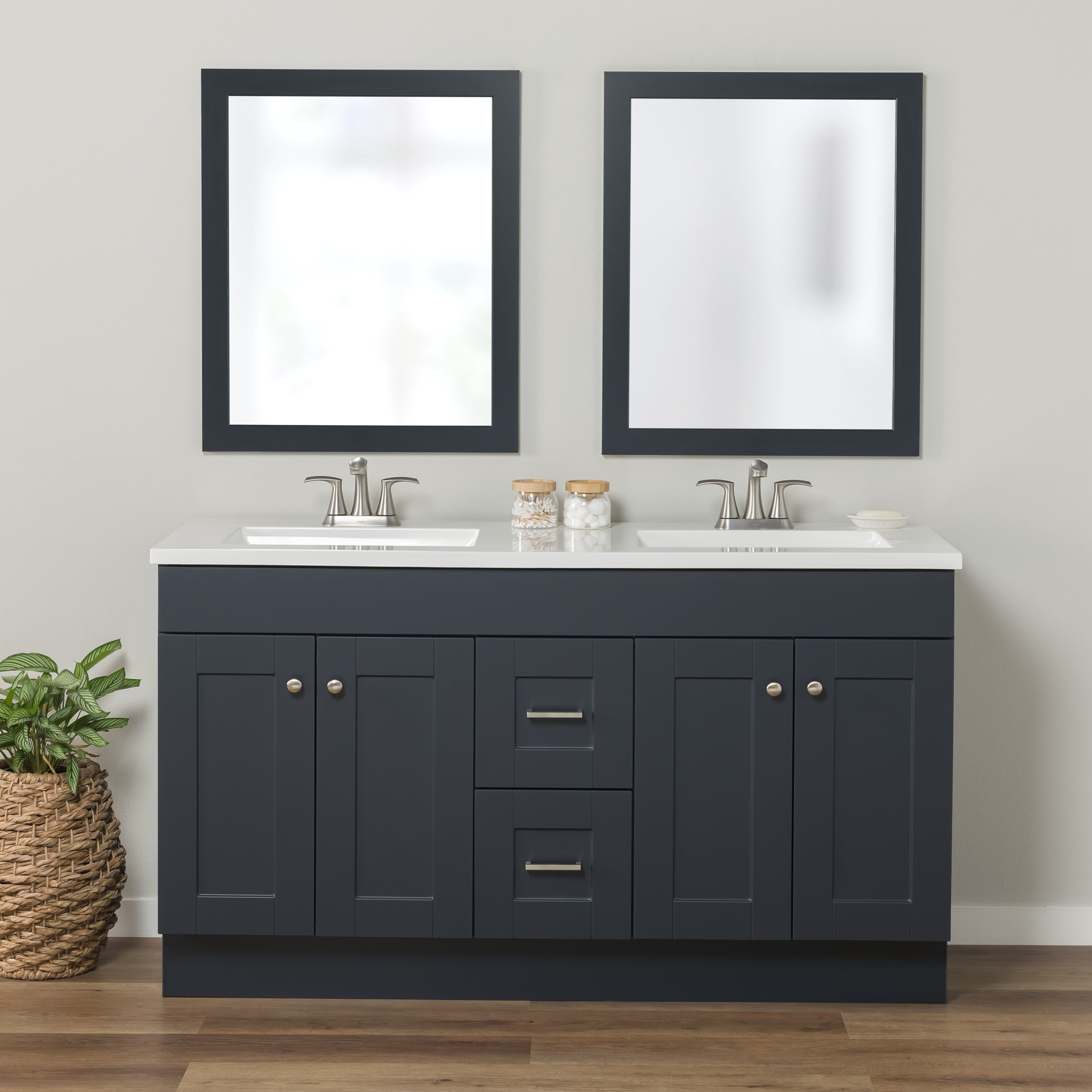 Project Source 60-in Deep Blue Bathroom Vanity Base Cabinet without Top ...