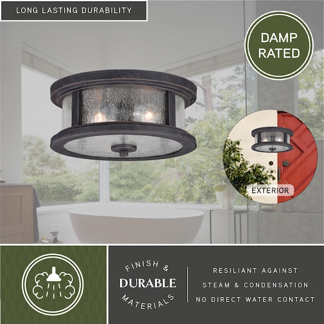 Cascadia Cumberland 13-in W Rust Iron Outdoor Flush Mount Light Cascadia Cumberland 13-in W Rust Iron Outdoor Flush Mount Light