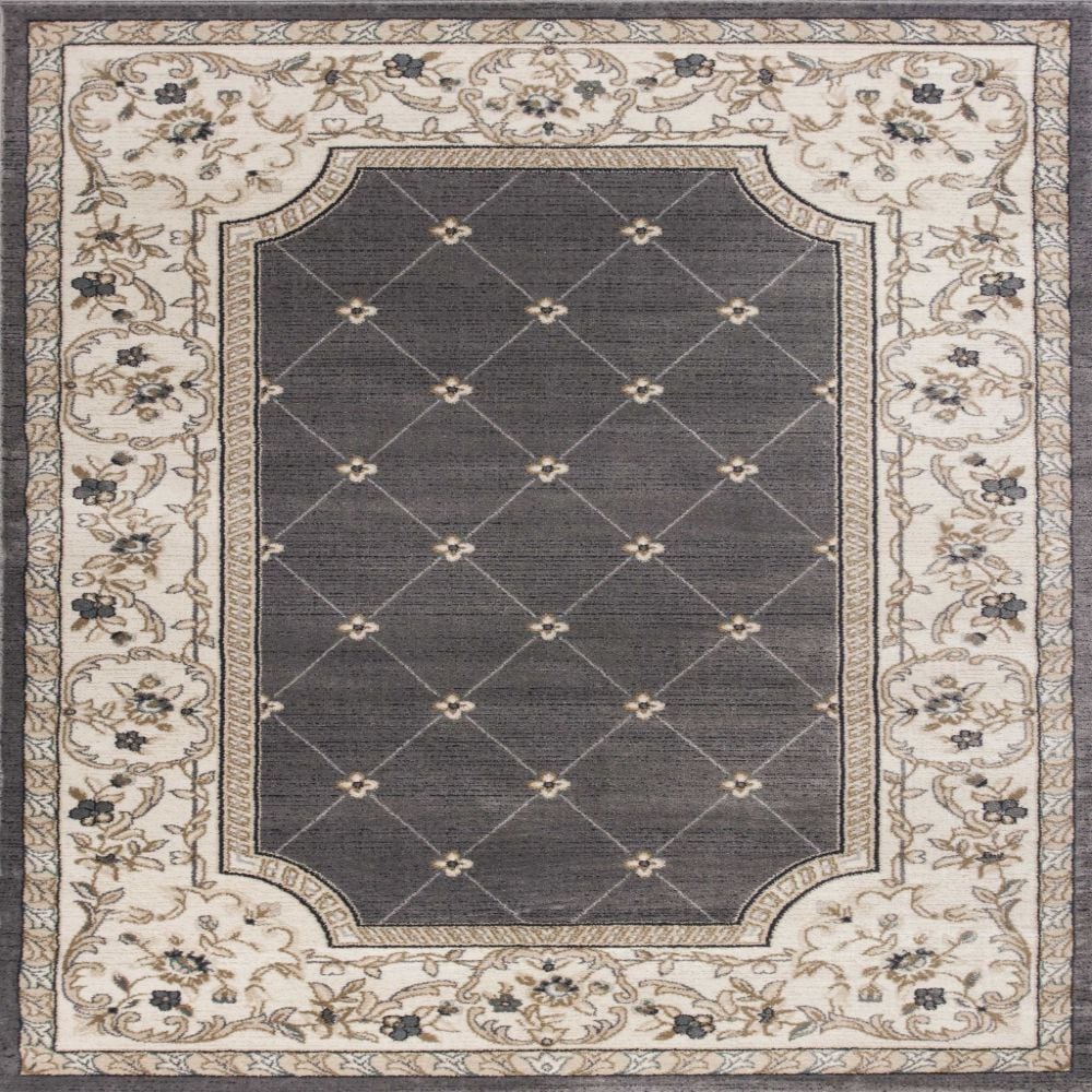 HomeRoots 354050 Bernadette 5 X 8 (ft) Rag Gray Ivory Indoor Border Area Rug