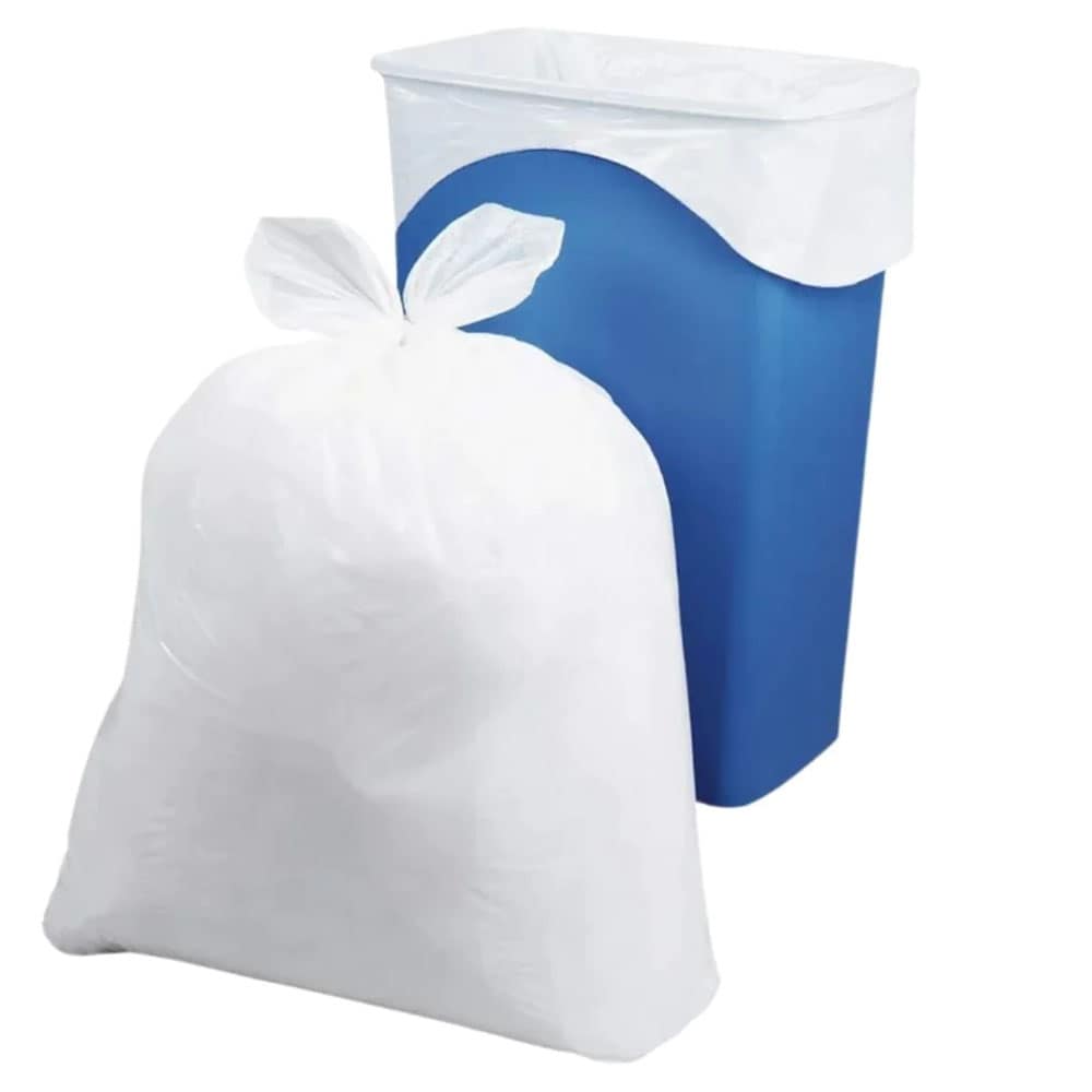 Plasticplace 13 Gallon Value Line White Trash Bags, 0.7 Mil, 23.75