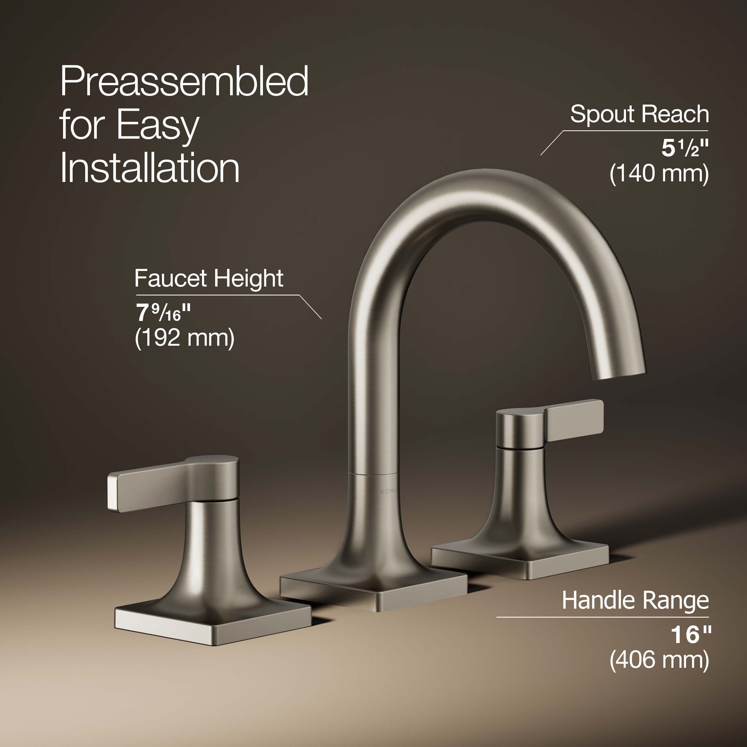 Venza Brushed Nickel Widespread Bathroom Sink Faucet with Lever Handles