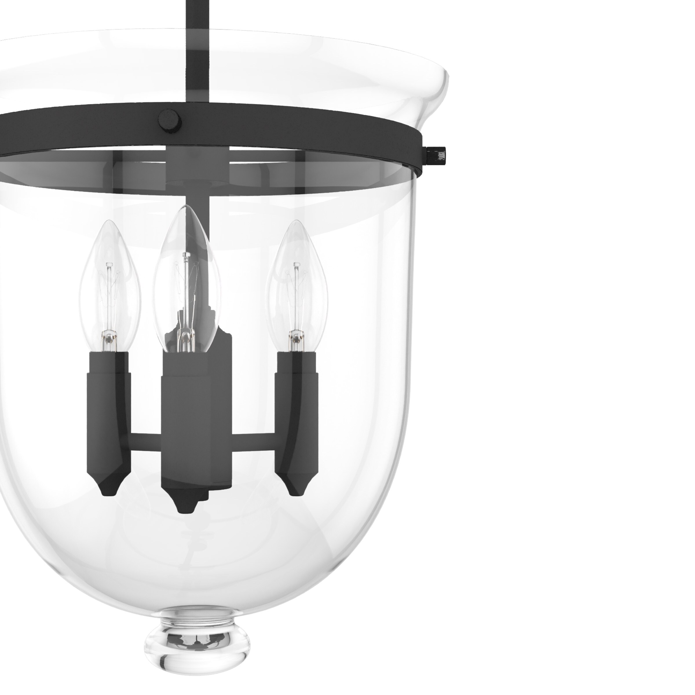 Black Glass 18" LED Pendant Light