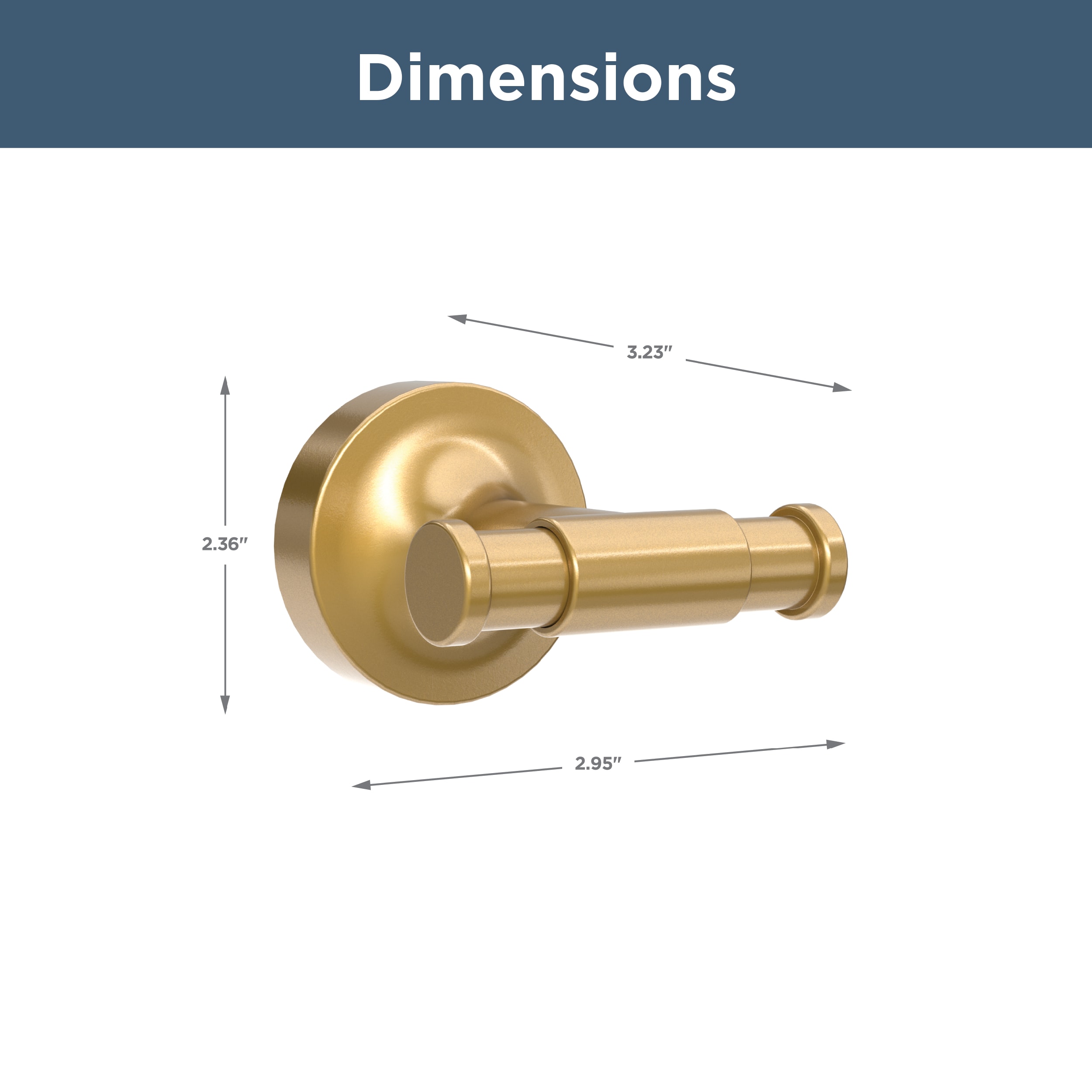Satin Gold Matte Finish Double Wall Mount Towel Hook