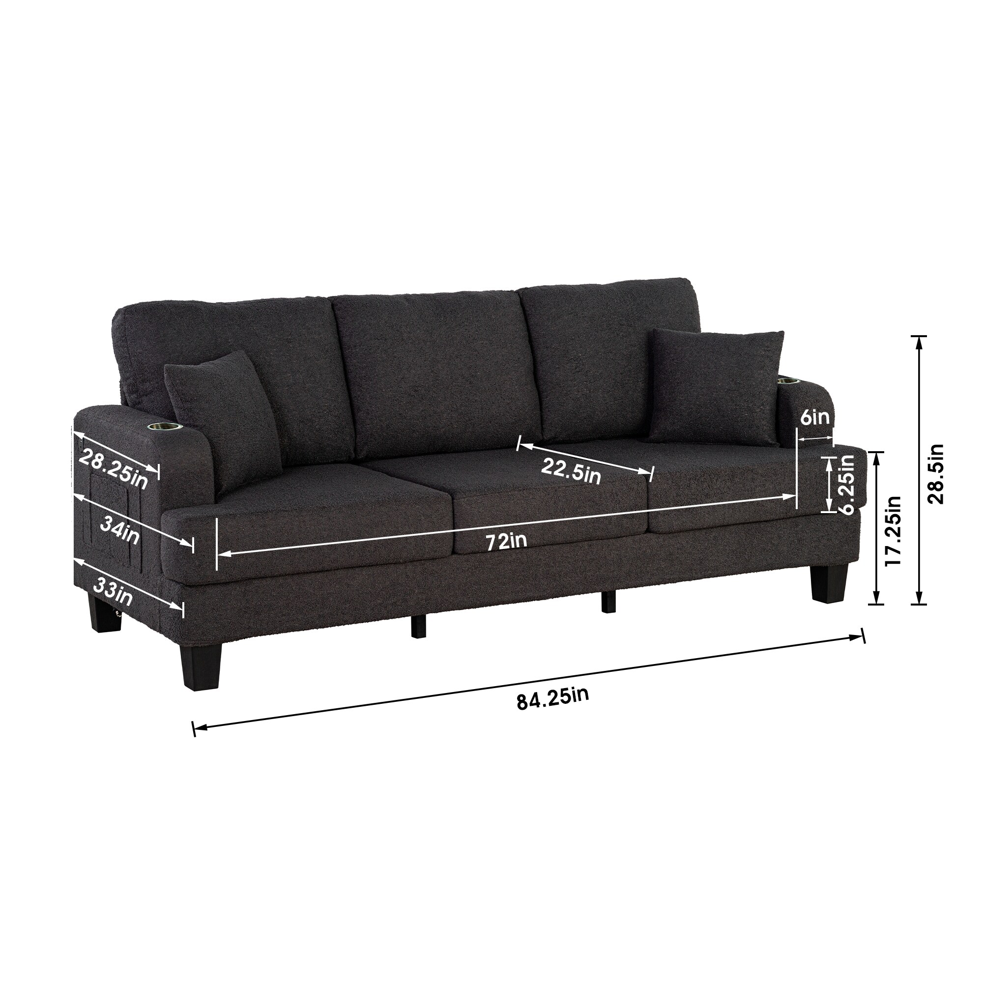 IHOMEadore MDSL6936DG Sofas-Loveseats - View #17