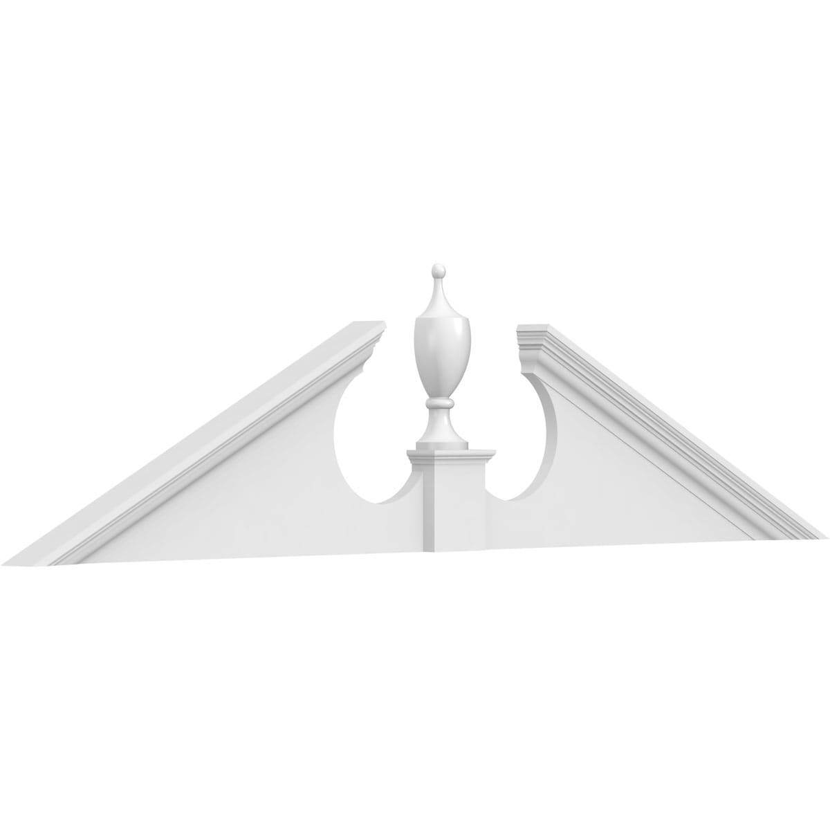 Ekena Millwork PEDPS074X185ACR00 74-Inches W x 18.5-Inches L PVC Pediment