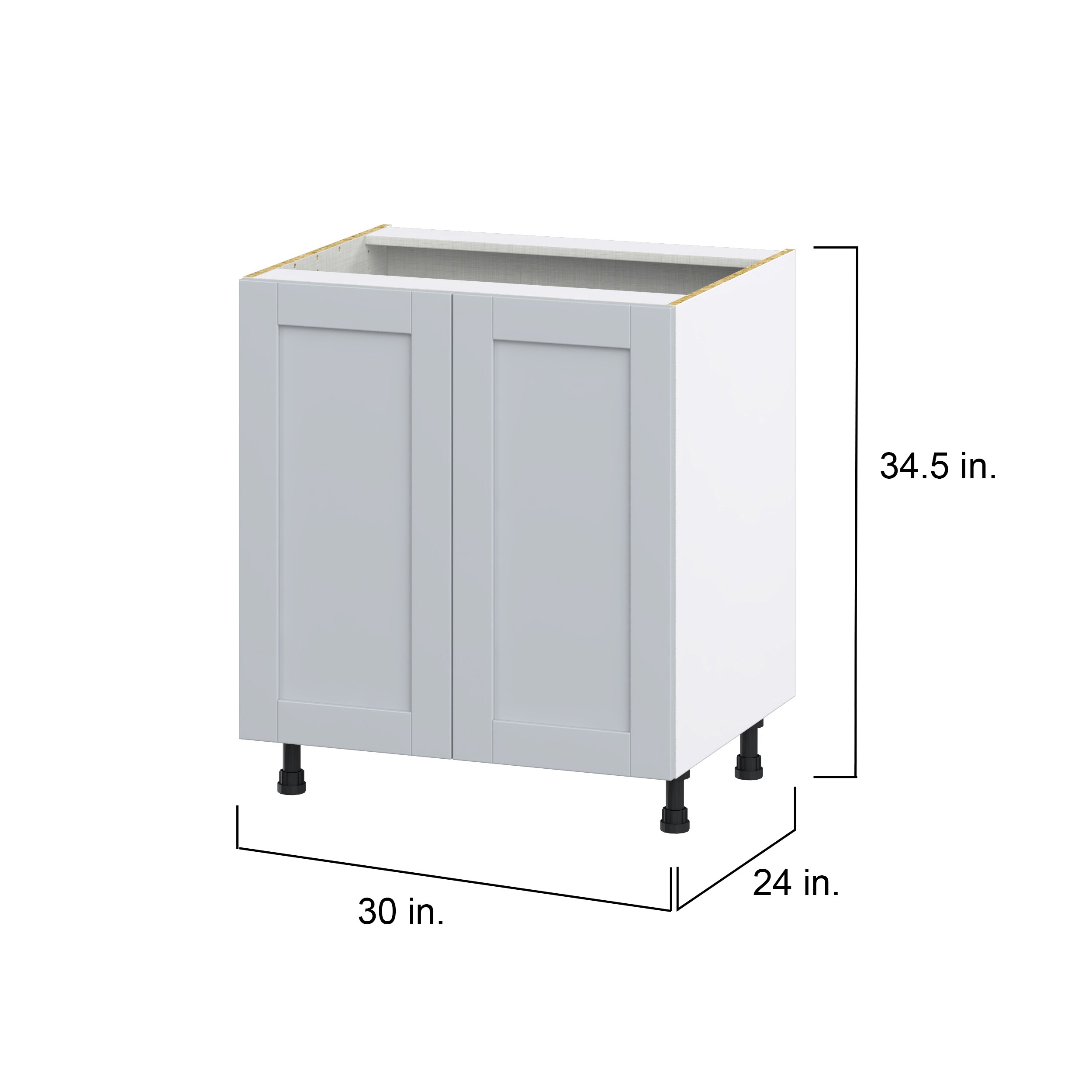 Hugo&Borg Charlesberg 30-in W x 34.5-in H x 24-in D Gray Sink Base Fully Assembled Cabinet (Flat Panel Shaker Style)
