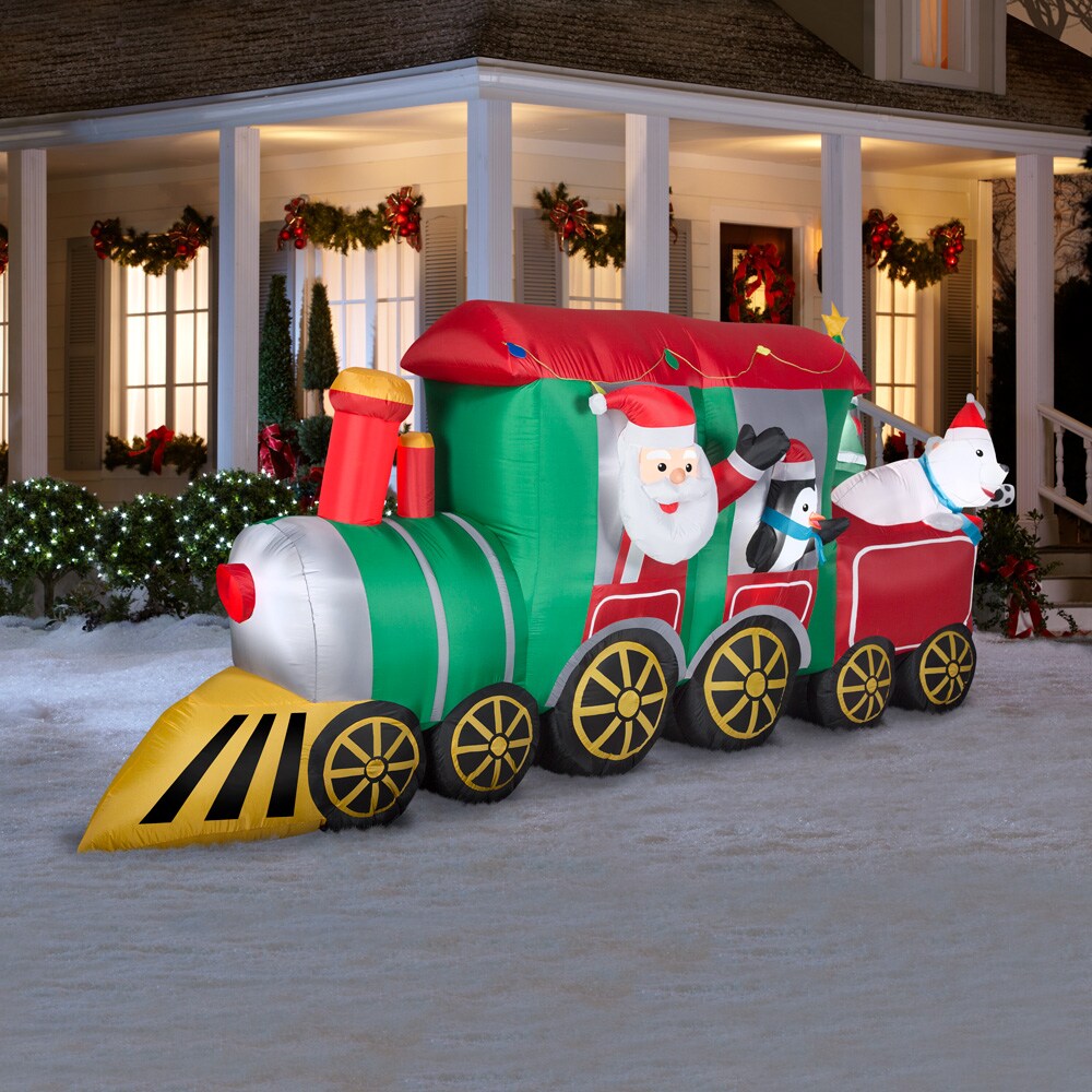 Gemmy 5.5-ft Lighted Train Christmas Inflatable at Lowes.com