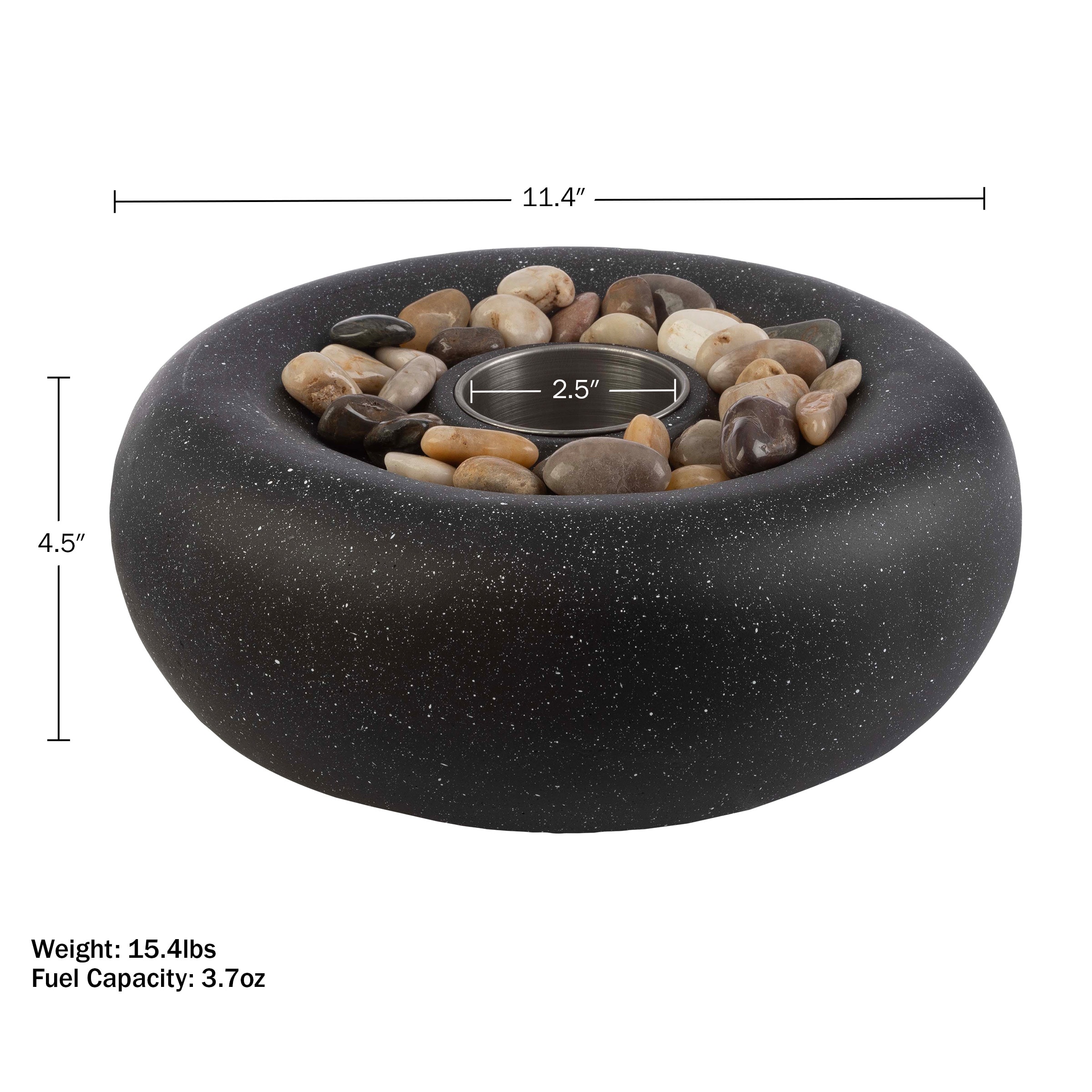 Compact Dark Gray Concrete Tabletop Fire Pit