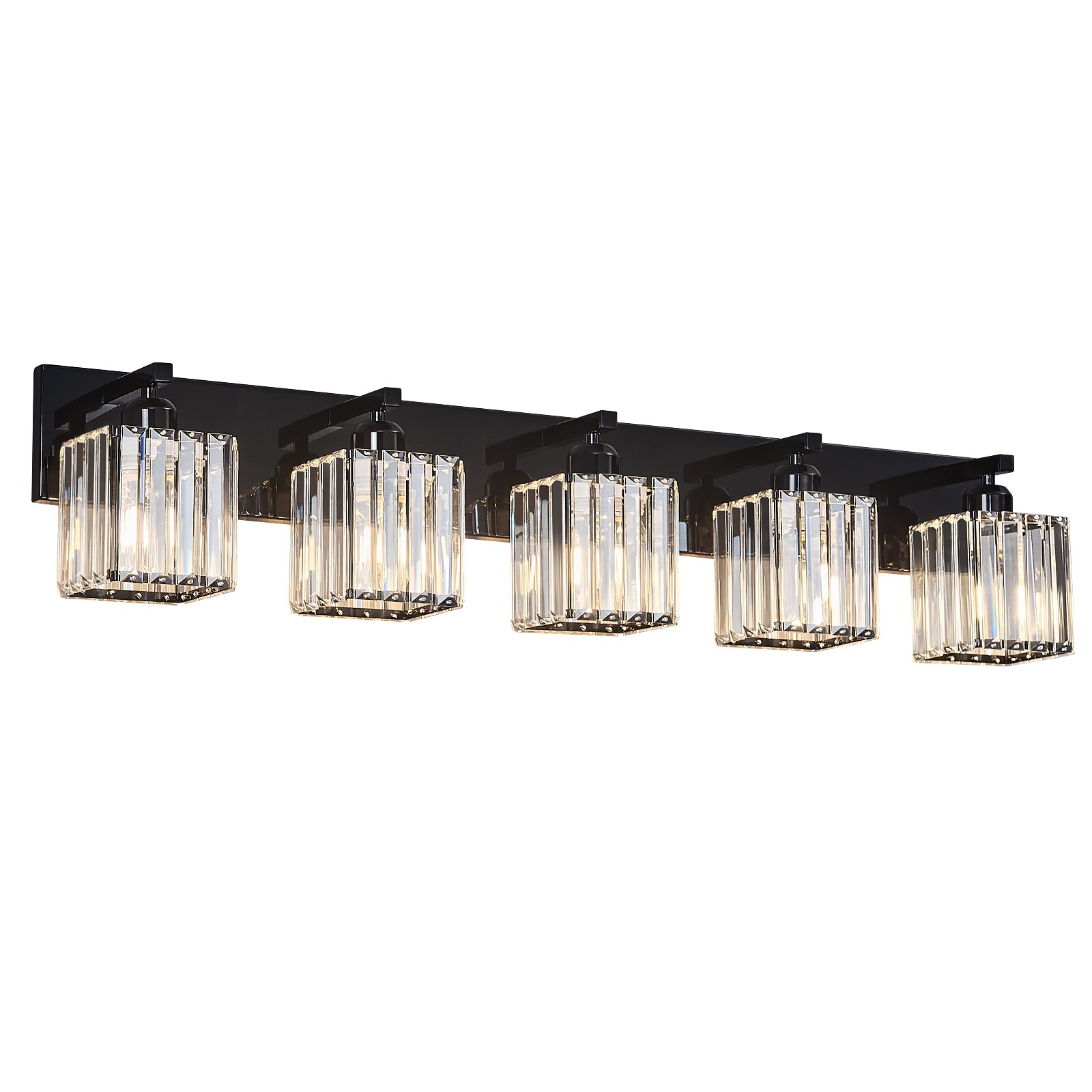 ZHLLMQ Modern 36.22-inch 5-Light Plating Black Finish Black Series Integrated LED Modern Minimalist Bathroom Vanity Wall Light