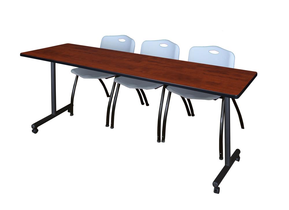Regency MKTRCC8424CH47GY Training Red 4-Person Training Table (84-in W x 29-in H)