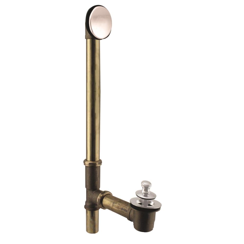 WESTBRASS 7941817H-50 Illusionary Lift and Turn Bath Waste and Overflow with 17-Gauge Brass Tubes and Cast Brass Tee and Elbows In Powder Coat White
