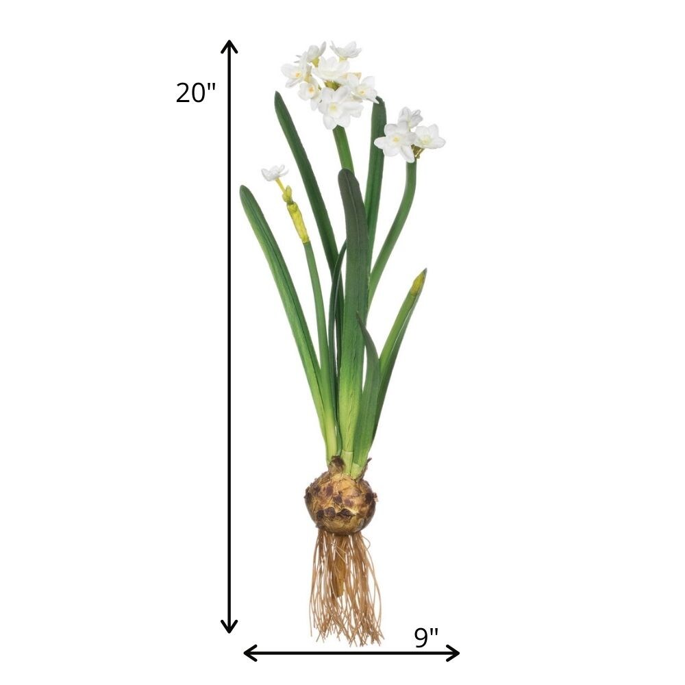 Sullivans 20 In White Indoor Outdoor Silk Artificial Flower In The   65189880 