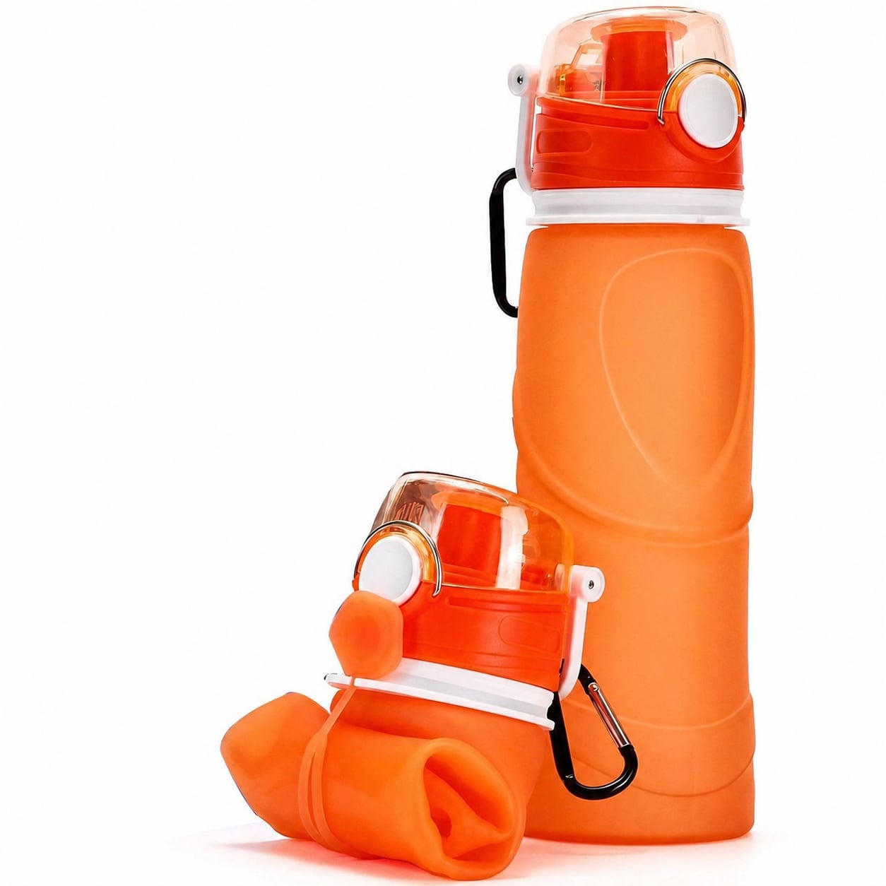 Aoibox - 26 oz Collapsible Silicone Foldable Leak Proof Wide Mouth Travel Water Bottle in Clear ...