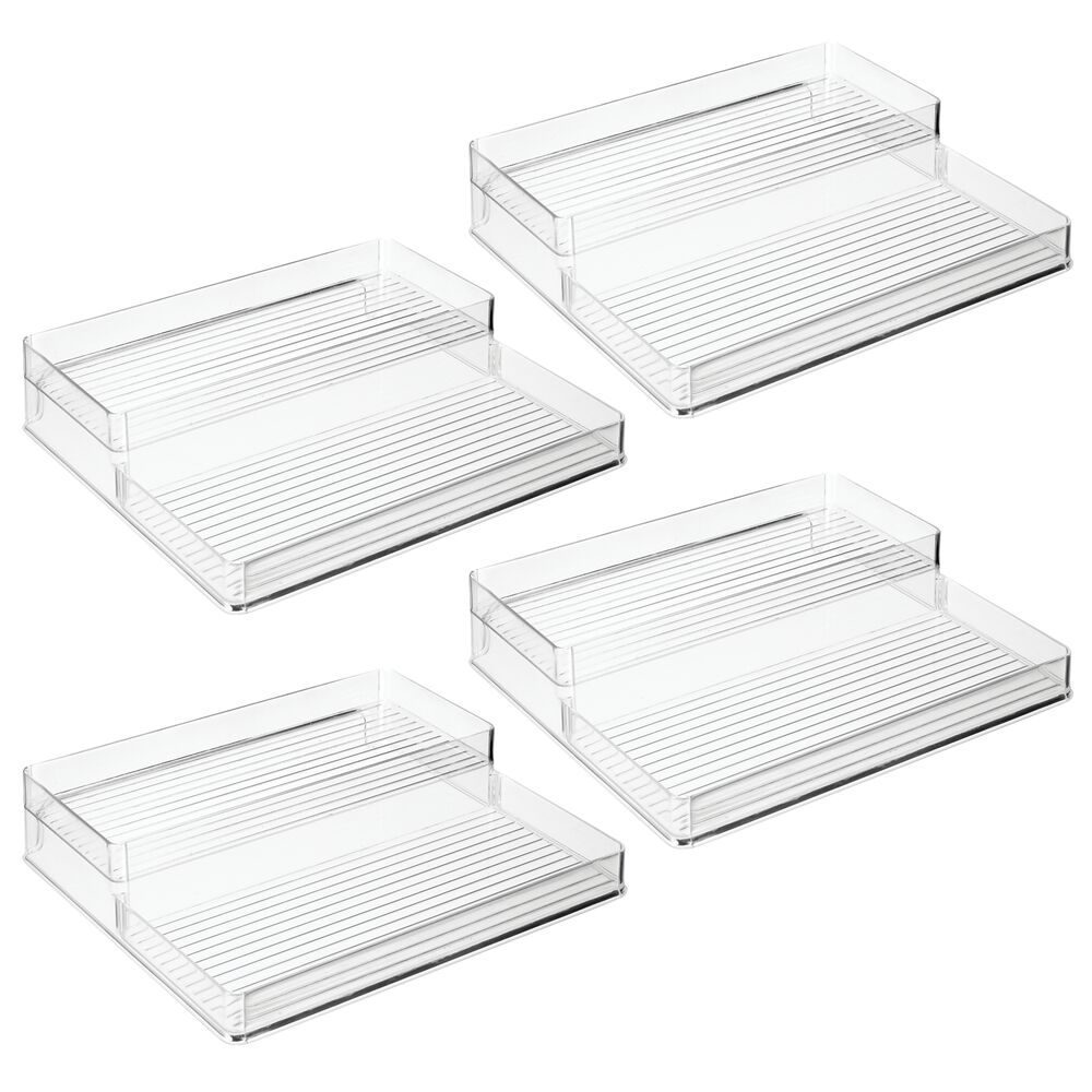 mDESIGN 11215MDK 4 -Pack 10.5-Inches W x 2.66-Inches H x 12-Inches D Freestanding Clear Polyethylene Spice rack